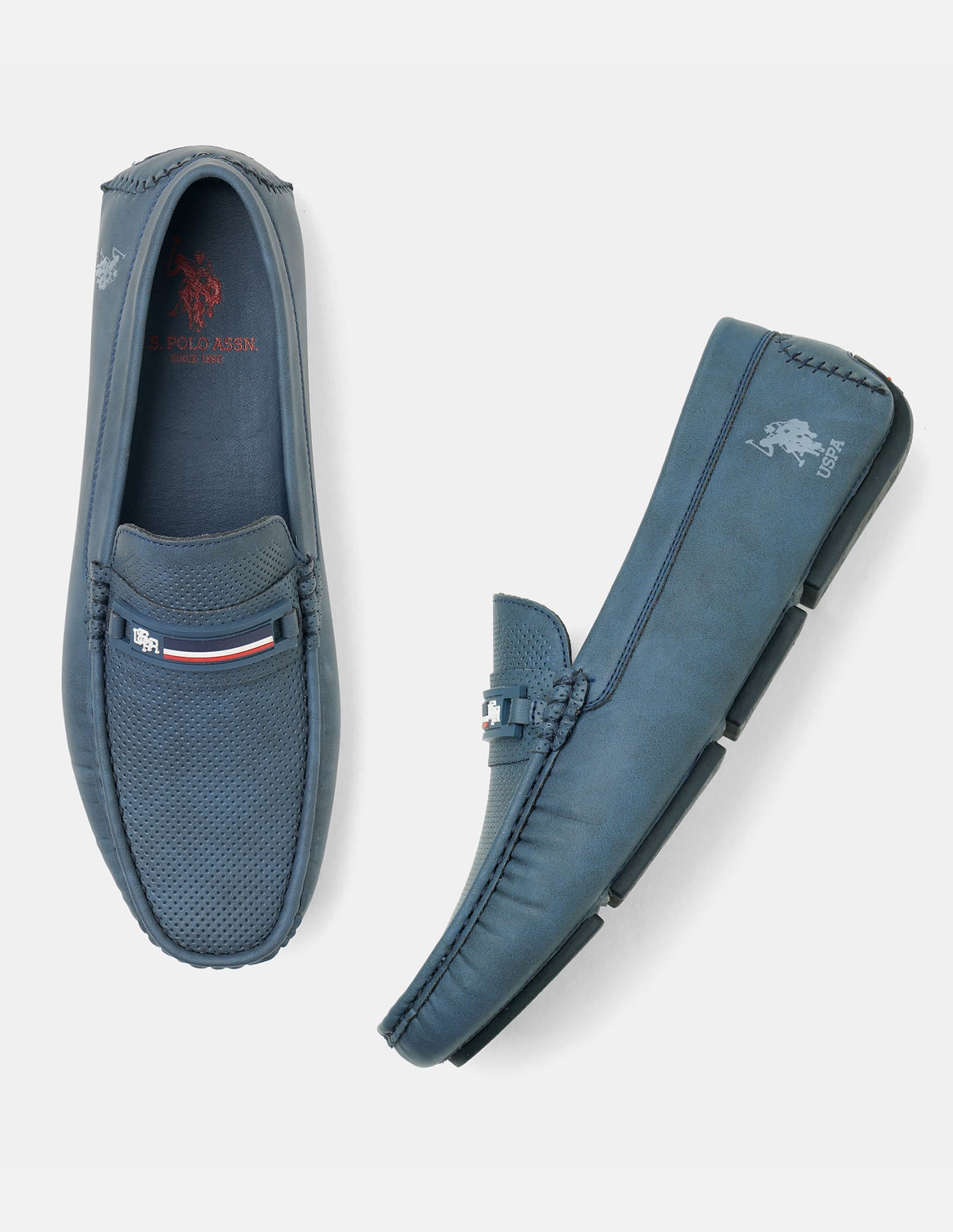 Men Barnes 5.0 Textured Loafers Navy - U.S. Polo Assn. India | Large