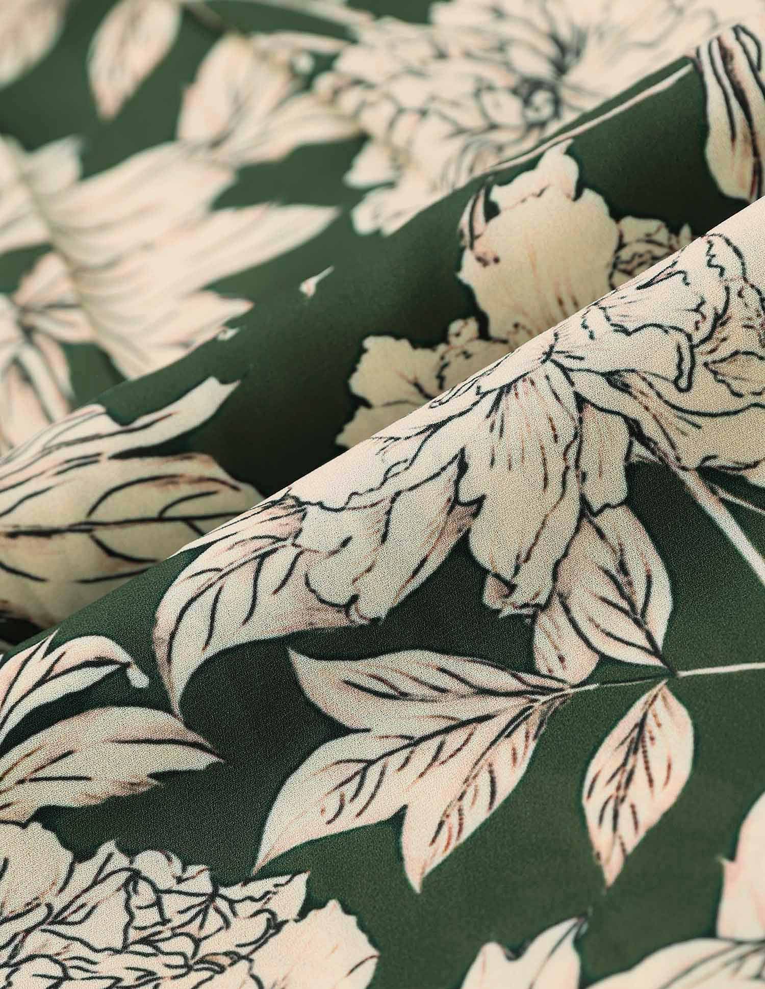 Floral Printed Relaxed Fit Top Green - U.S. POLO ASSN. | Large