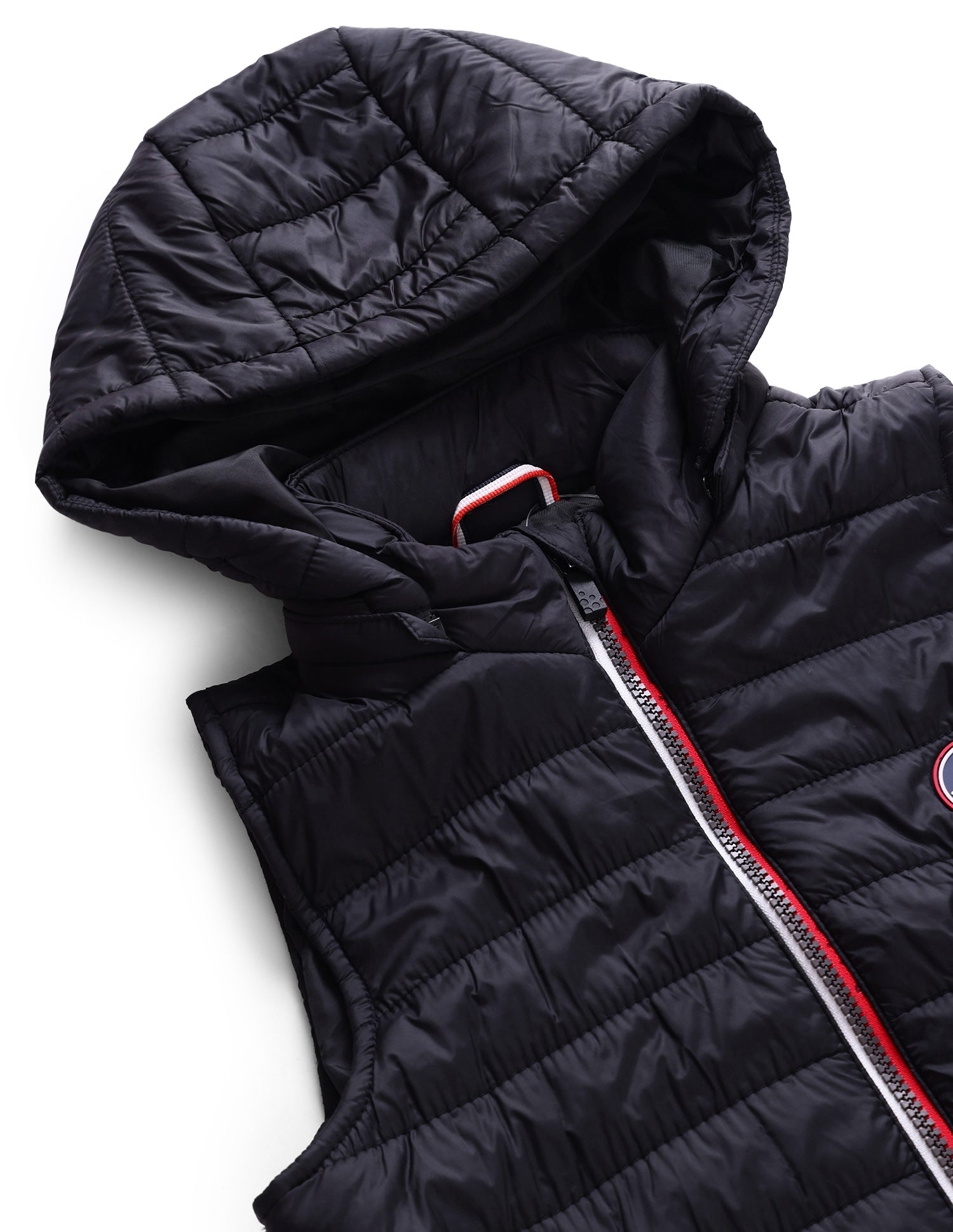 Boys Black Sleeveless Solid Puffer Jacket Black - U.S. POLO ASSN. | Large