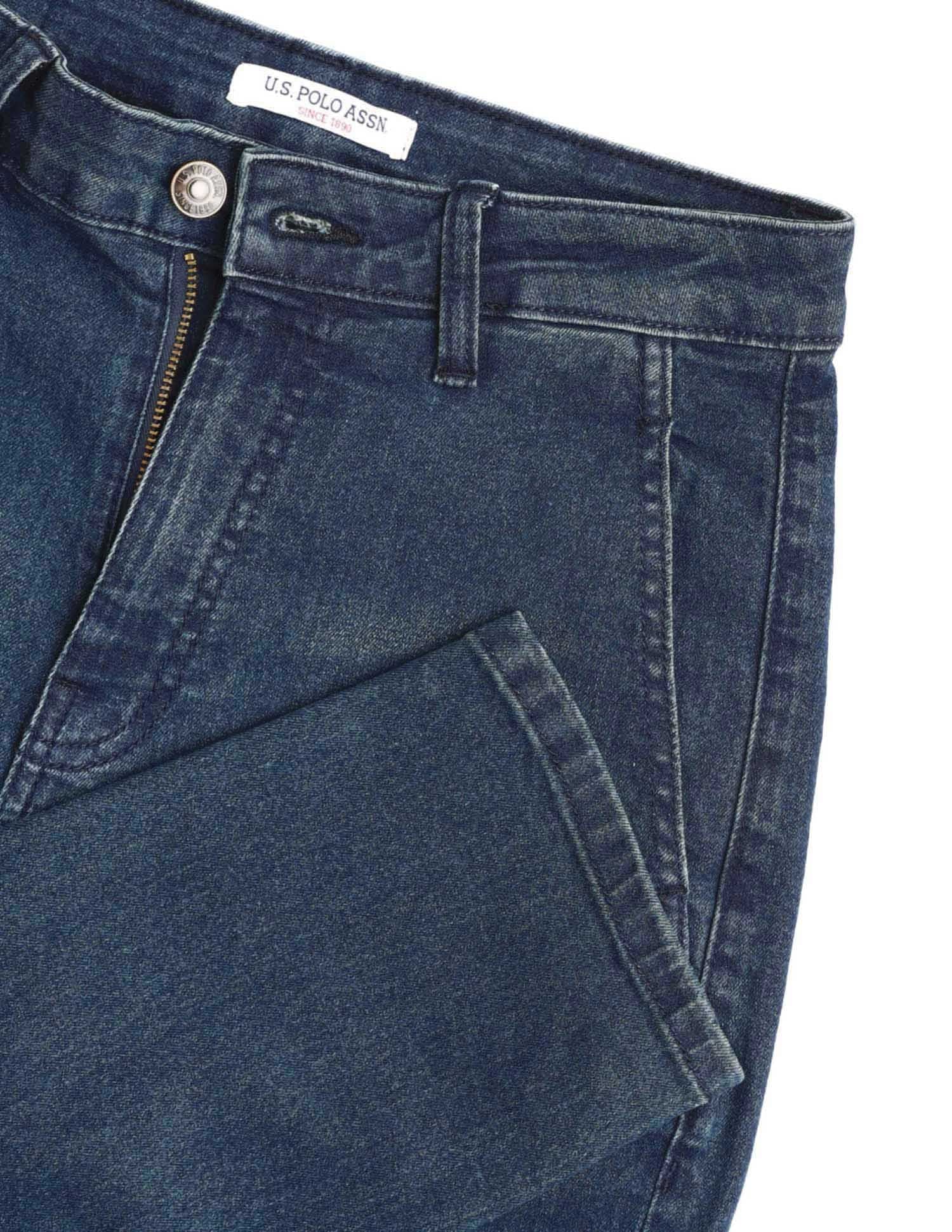 High Rise Mom Fit Jeans Dark Blue - U.S. POLO ASSN. | Large