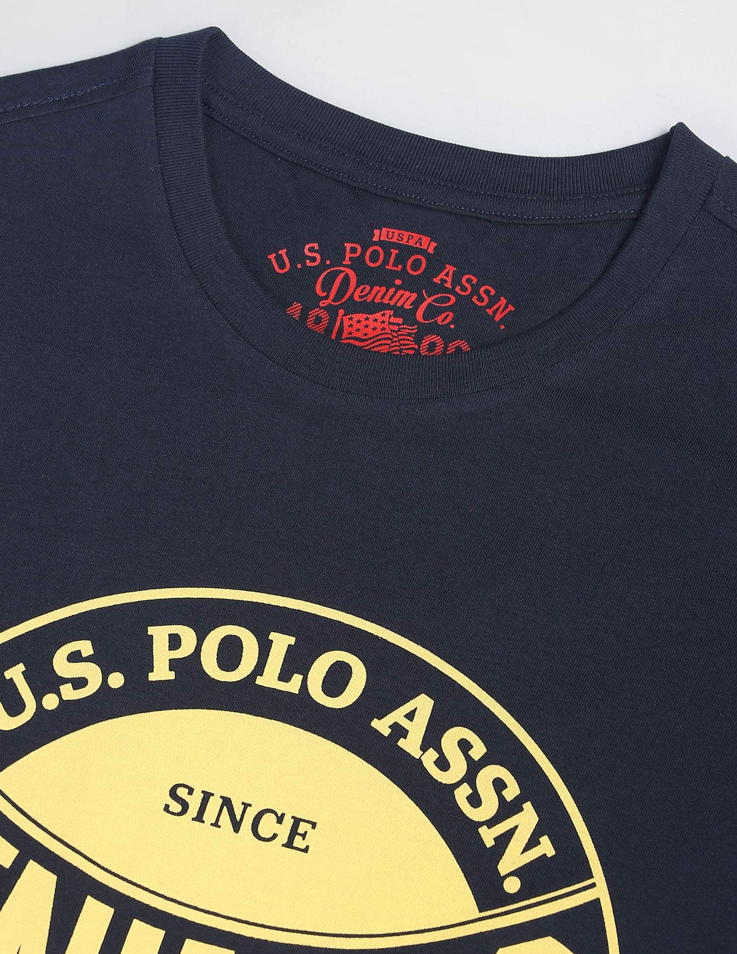 Circle Brand Print Cotton T-Shirt Navy - U.S. Polo Assn. India | Large