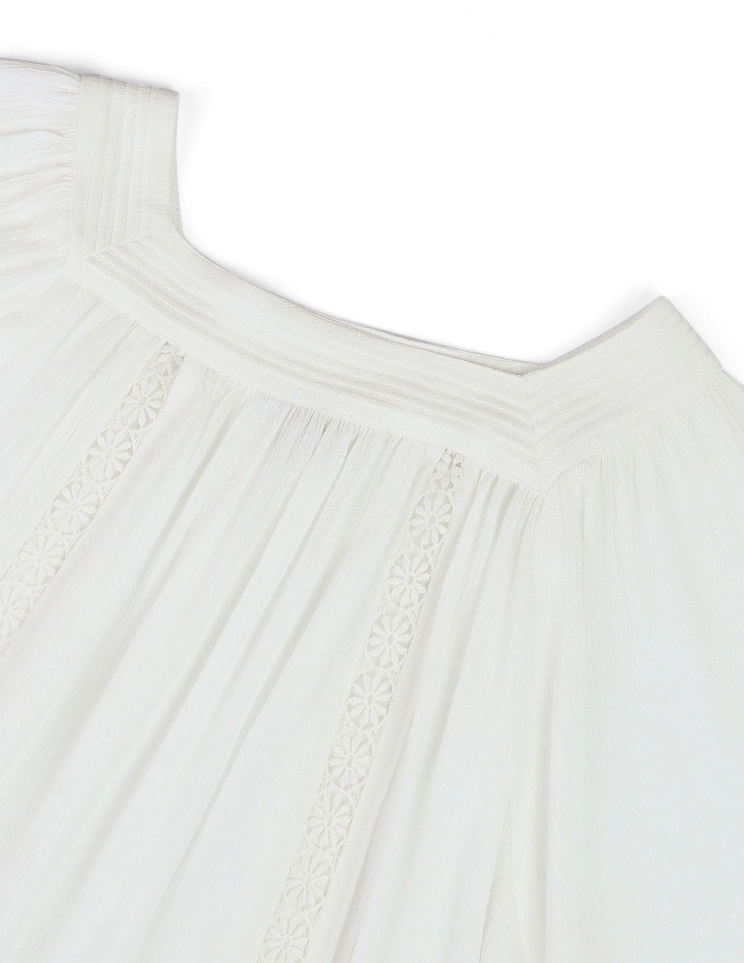 Bishop Sleeve Crinkle Viscose Top White - U.S. POLO ASSN. | Large