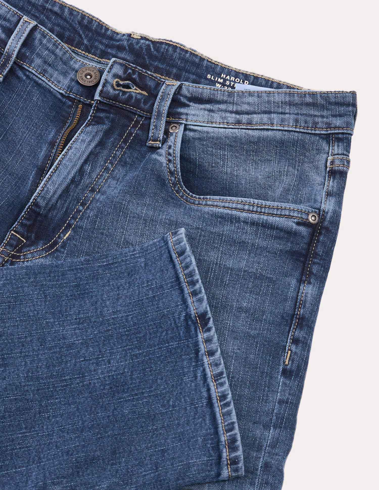 Harold Slim Straight Fit Blue Jeans Blue - U.S. POLO ASSN. | Large