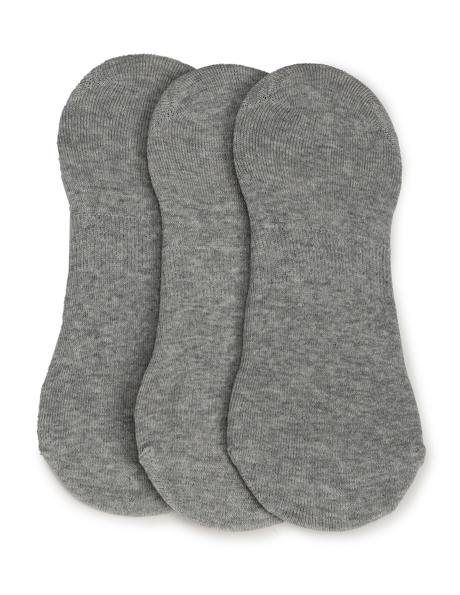 Silicone Grip No Show I646 Socks - Pack Of 3 Light Grey - U.S. POLO ASSN. | Large