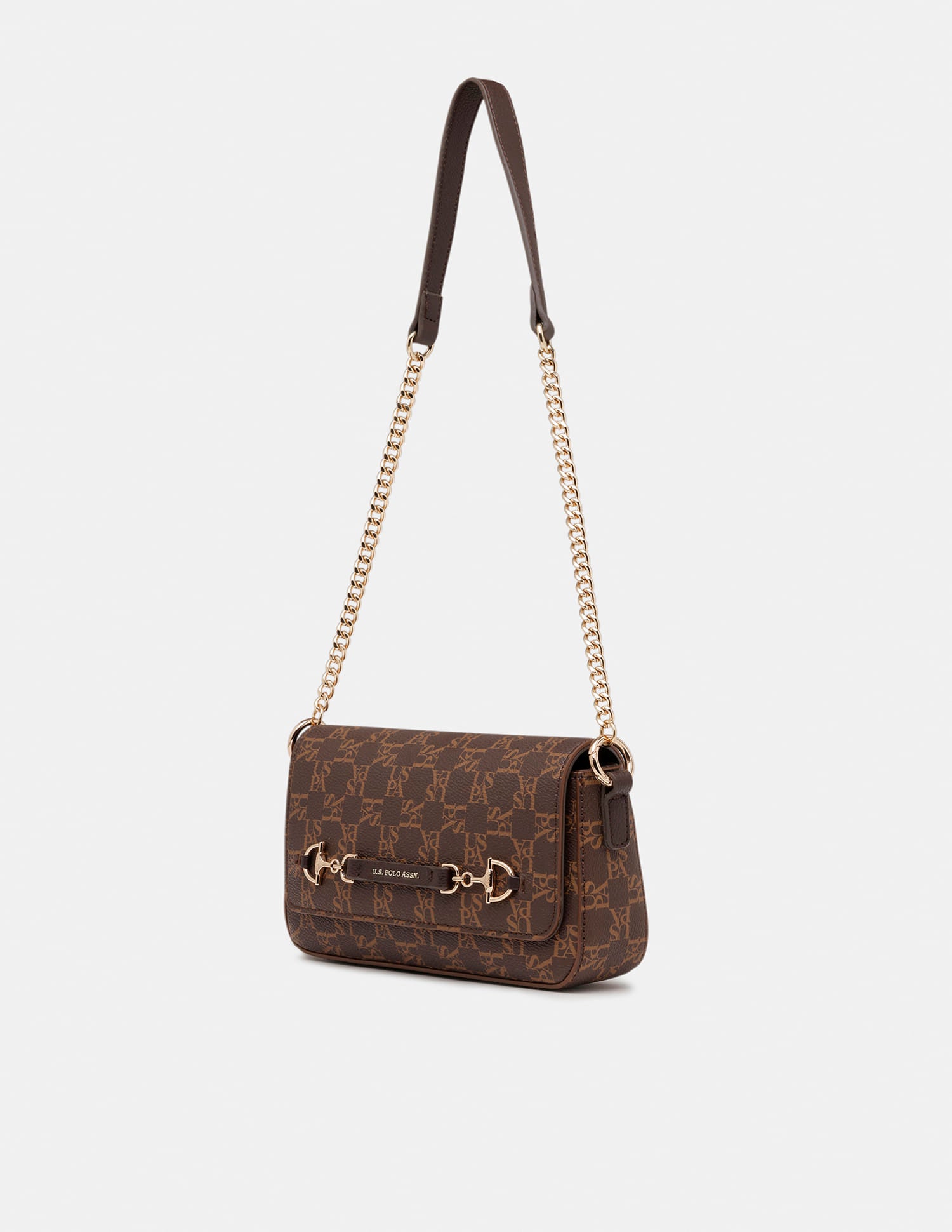 Women Cara Monogram Crossbody Bag Brown - U.S. Polo Assn. India | Large