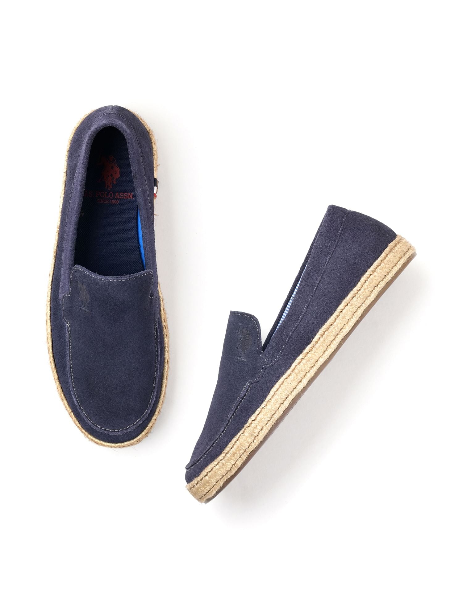 Mens Oudi Suede Slip-On Shoes Navy - U.S. POLO ASSN. | Large