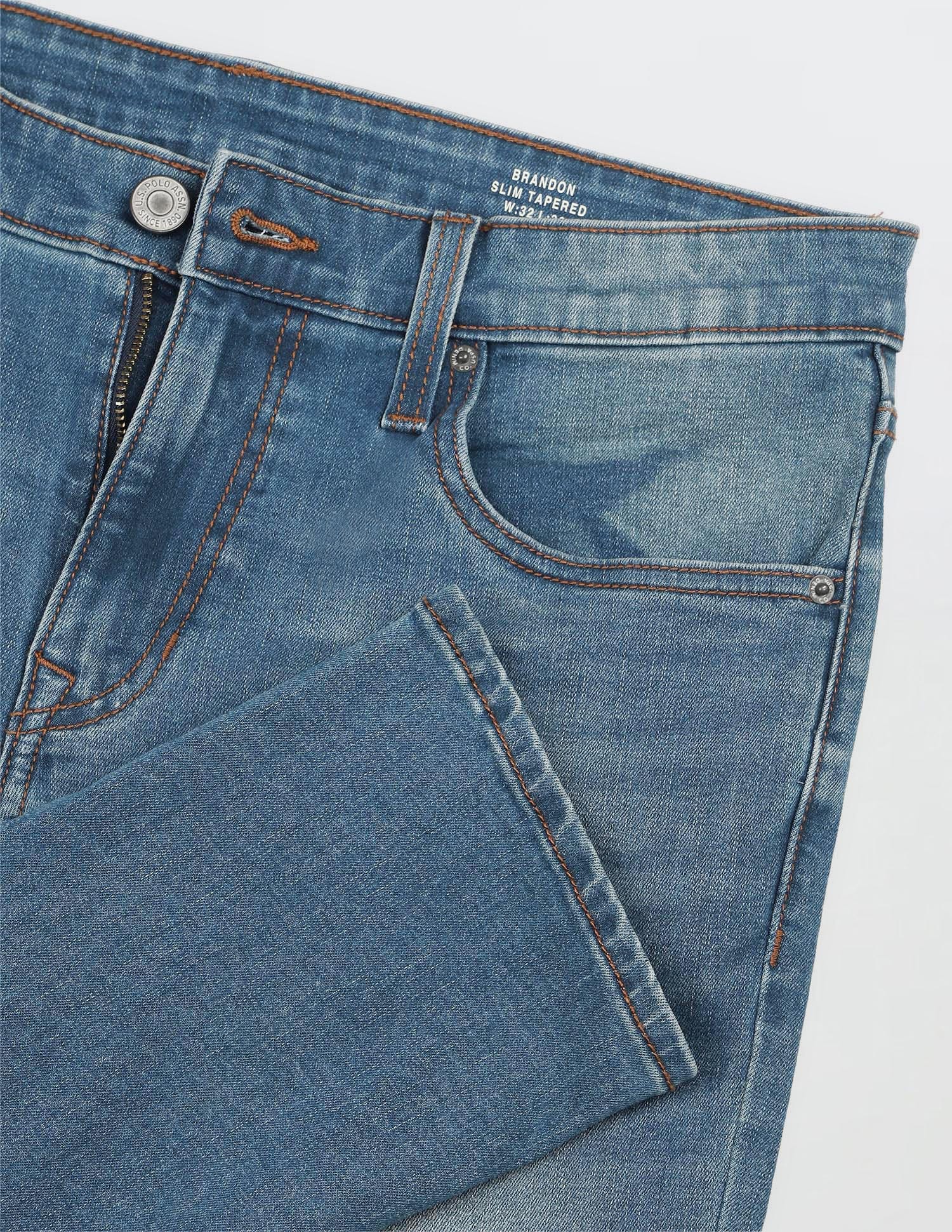 Solid Slim Fit Jeans Blue - U.S. Polo Assn. India | Large