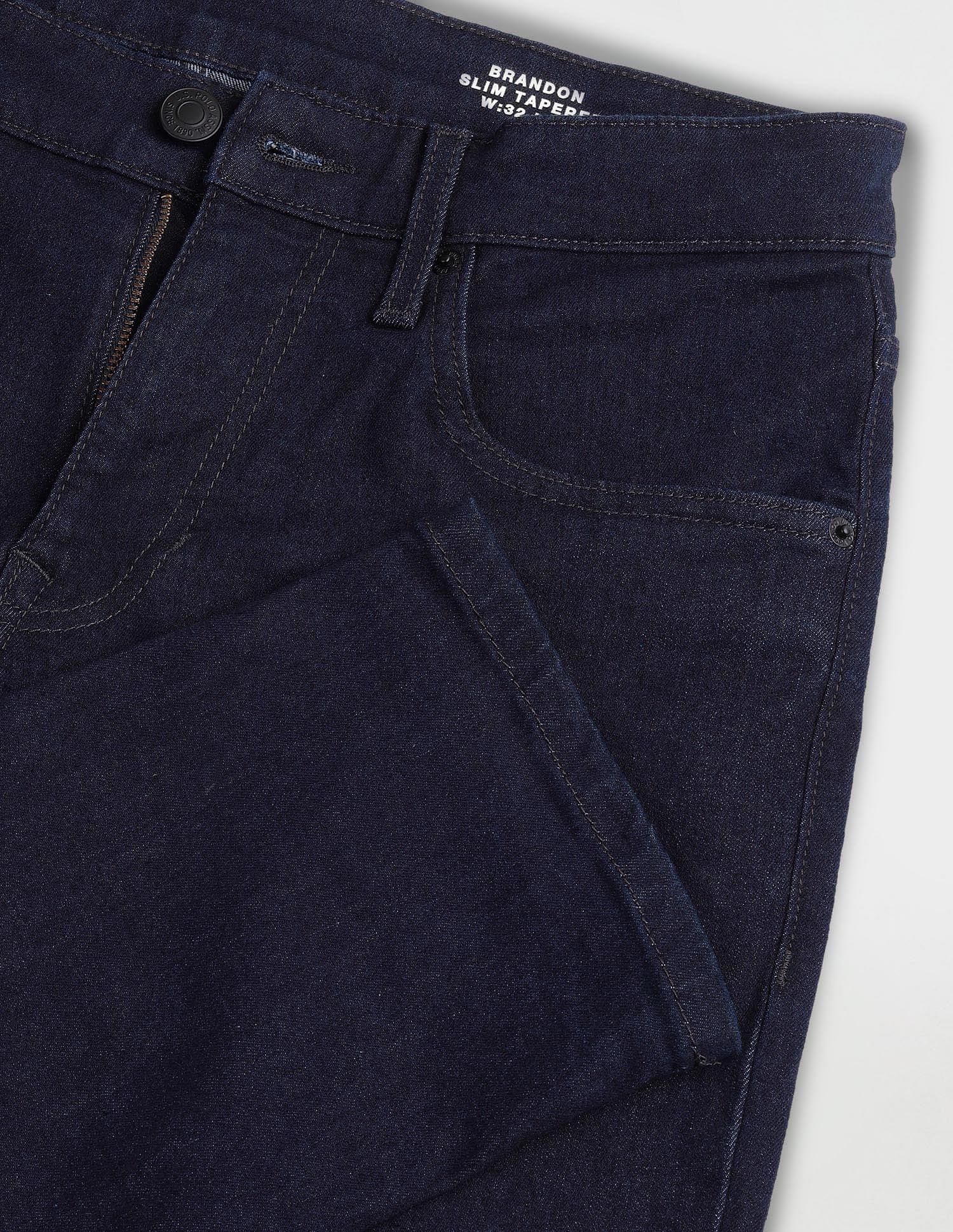 Brandon Slim Tapered Fit Blue Jeans Dark Blue - U.S. Polo Assn. India | Large
