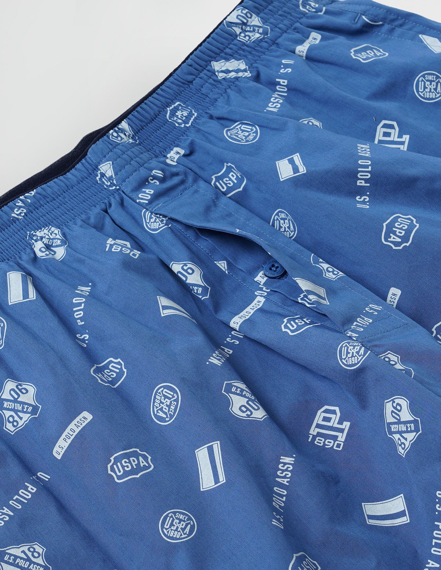 Dual Pocket All Over Print EX002 Boxers - Pack Of 1 Blue - U.S. POLO ASSN. | Large