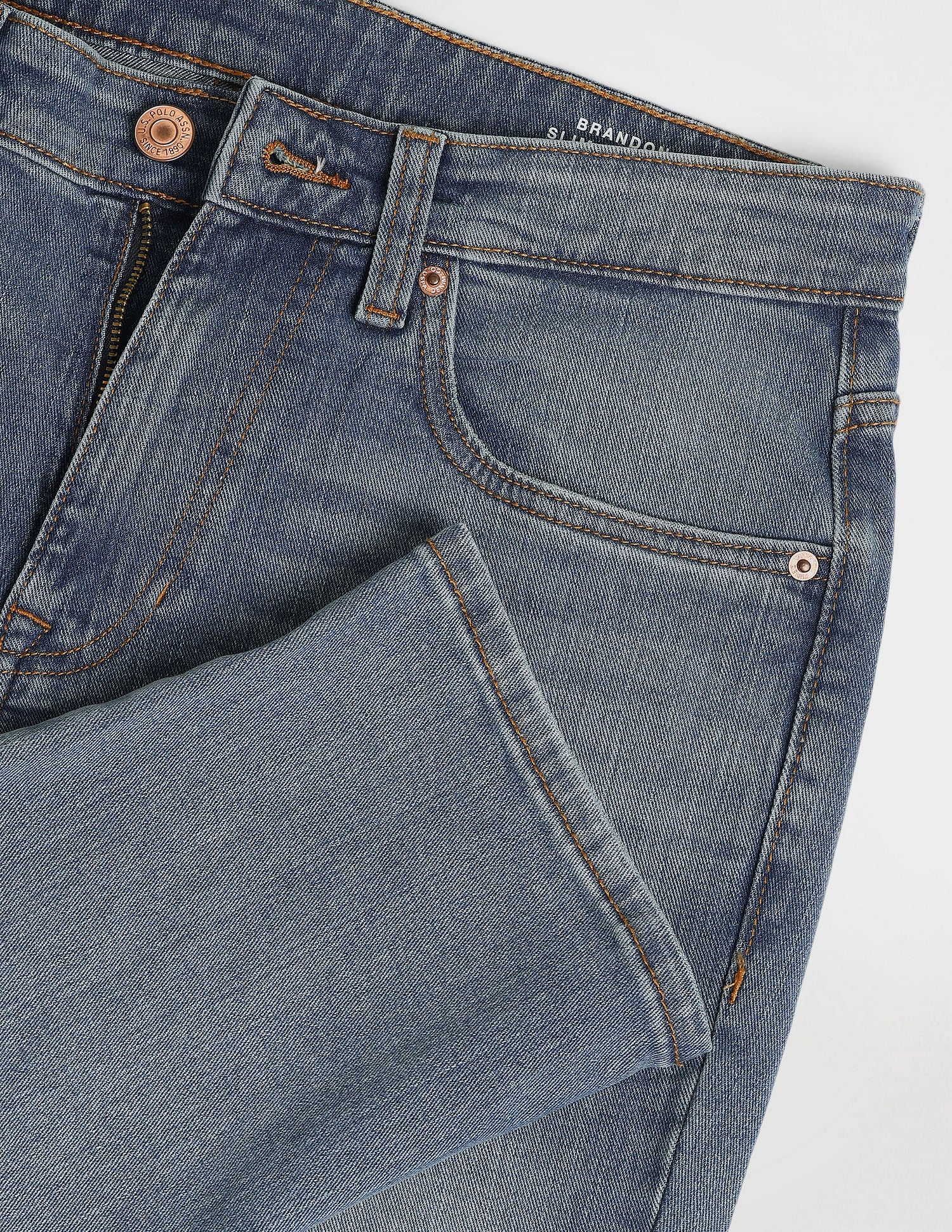 Brandon Slim Tapered Blue Jeans Blue - U.S. POLO ASSN. | Large