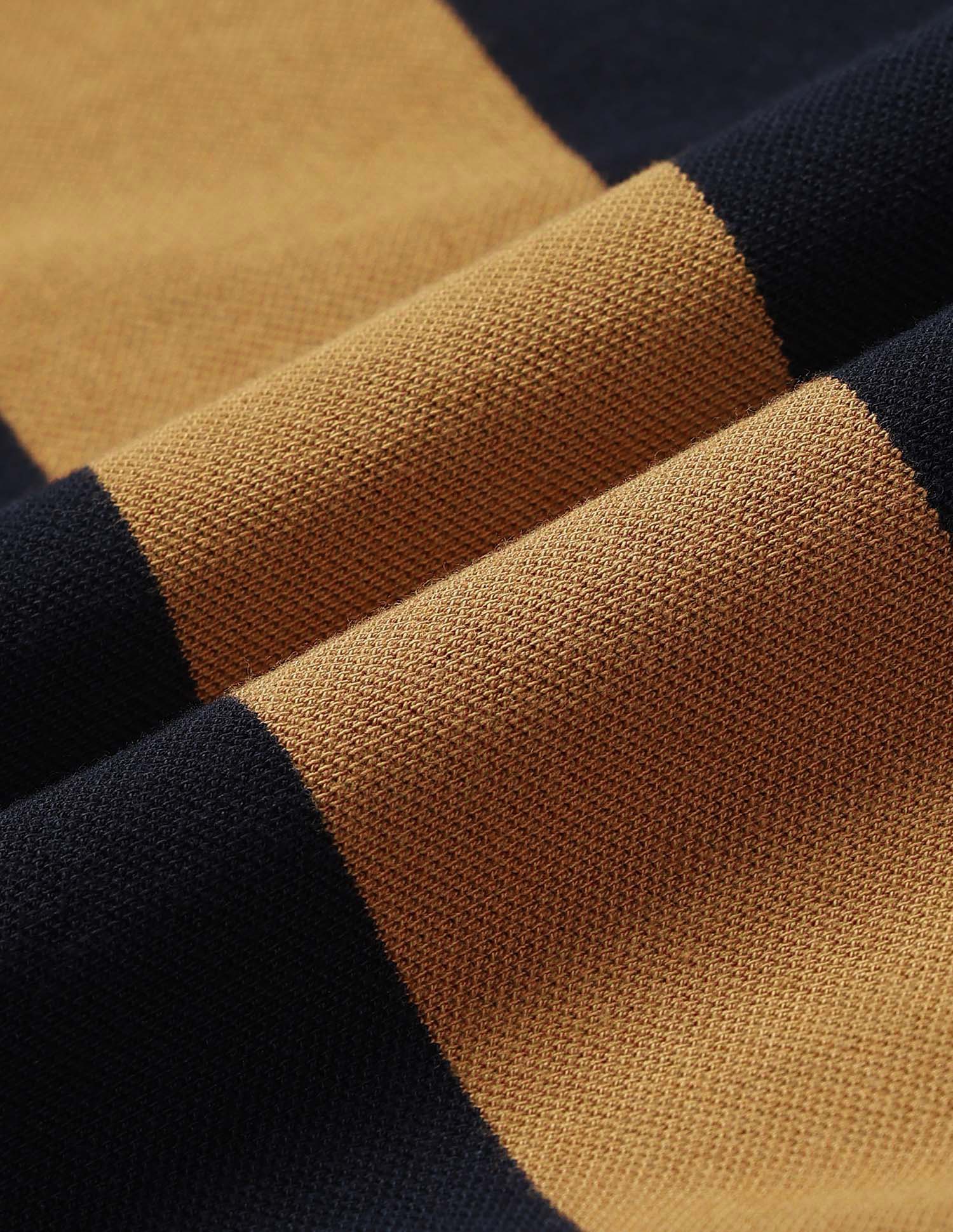Vertical Striped Pure Cotton Gold Cup Polo Shirt Brown - U.S. Polo Assn. India | Large
