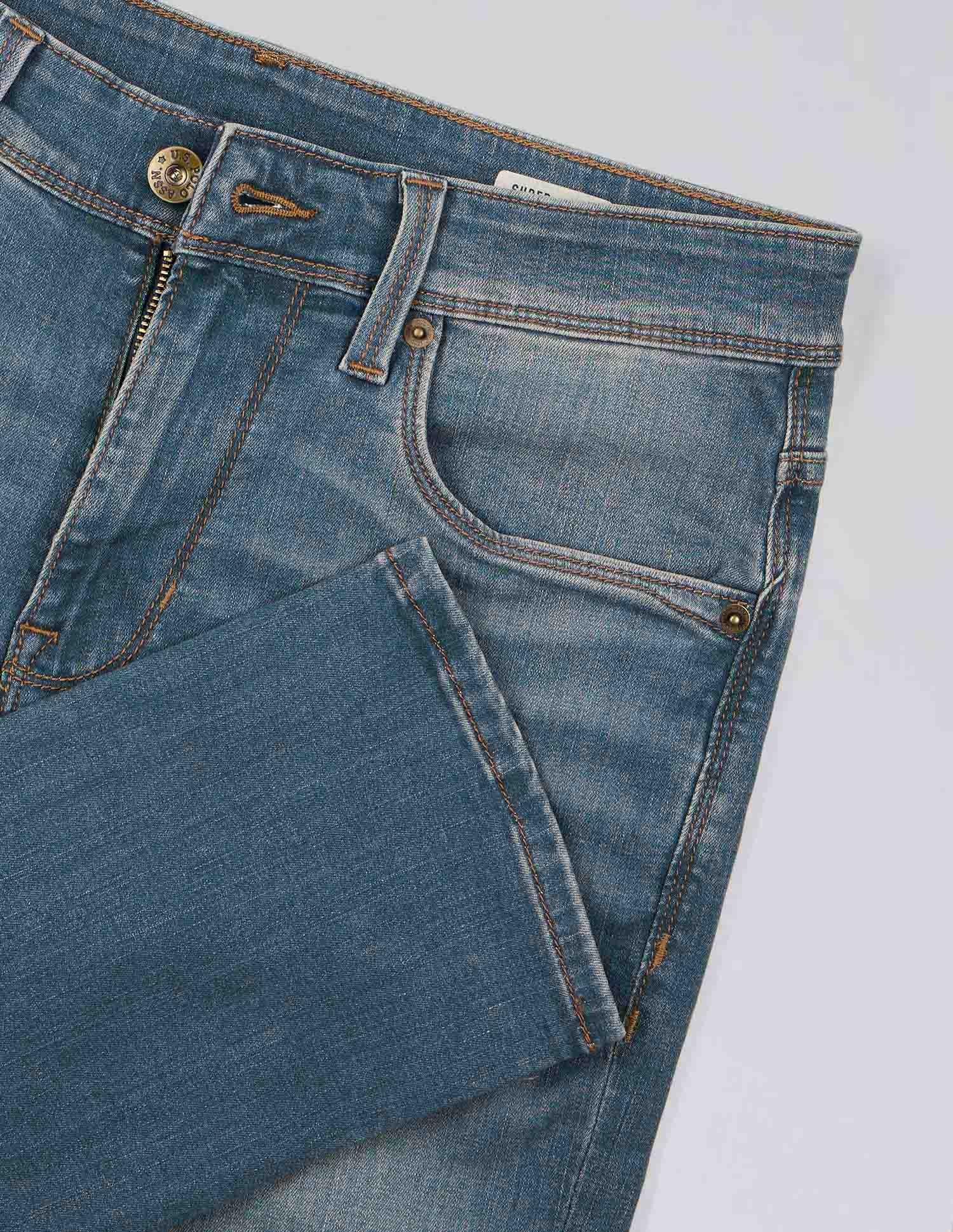 Regallo Skinny Fit Super Stretch Jeans Mid Wash - U.S. Polo Assn. India | Large