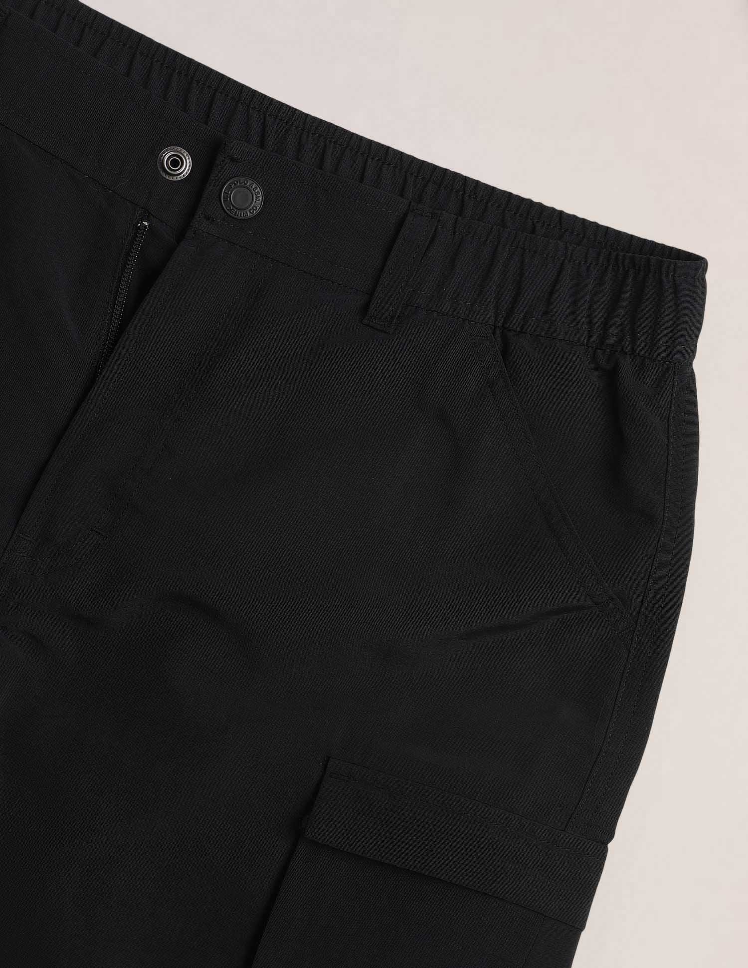 Solid Regular Fit Cargo Shorts Black - U.S. Polo Assn. India | Large