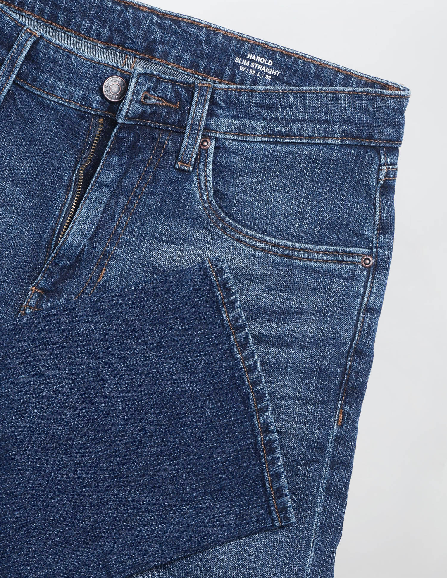 Harold Slim Straight Fit Blue Jeans Dark Blue - U.S. Polo Assn. India | Large