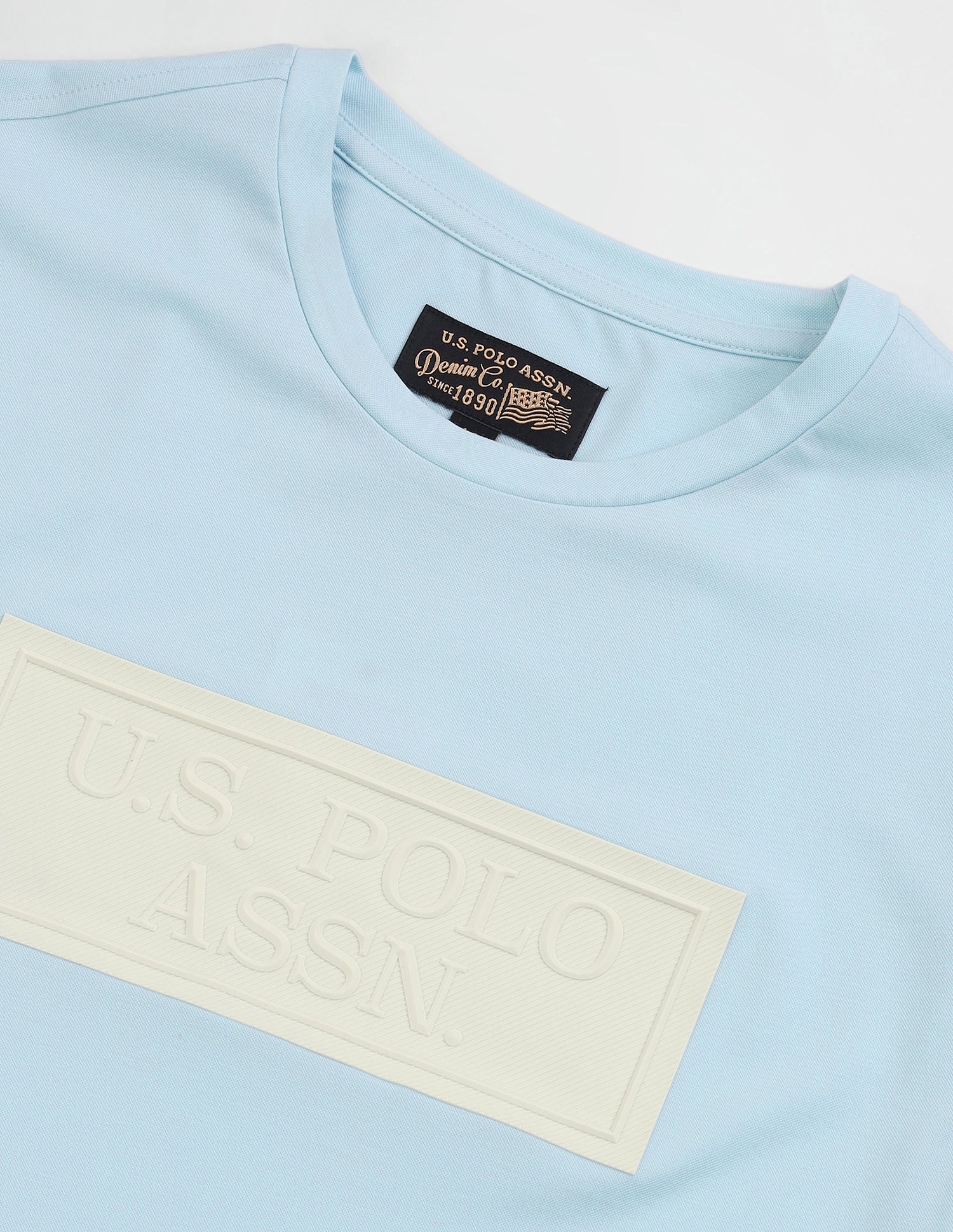 Brand Print Muscle Fit T-Shirt Blue - U.S. Polo Assn. India | Large