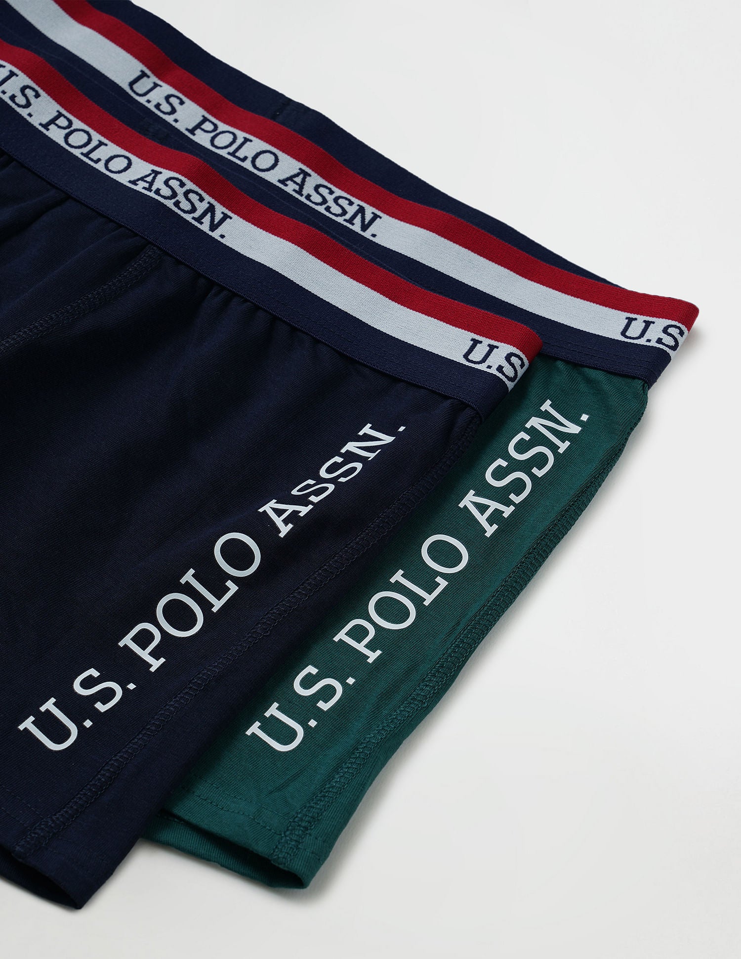 Solid Antibacterial ET002 Trunks - Pack Of 2 Navy and Green - U.S. POLO ASSN. | Large