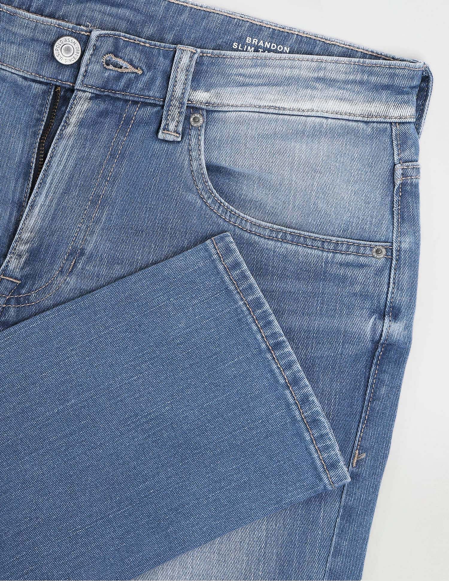 Brandon Slim Tapered Blue Jeans Blue - U.S. POLO ASSN. | Large