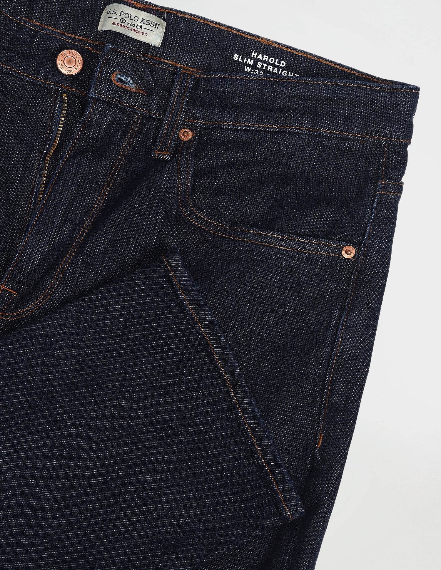 Harold Slim Straight Blue Jeans Blue - U.S. POLO ASSN. | Large