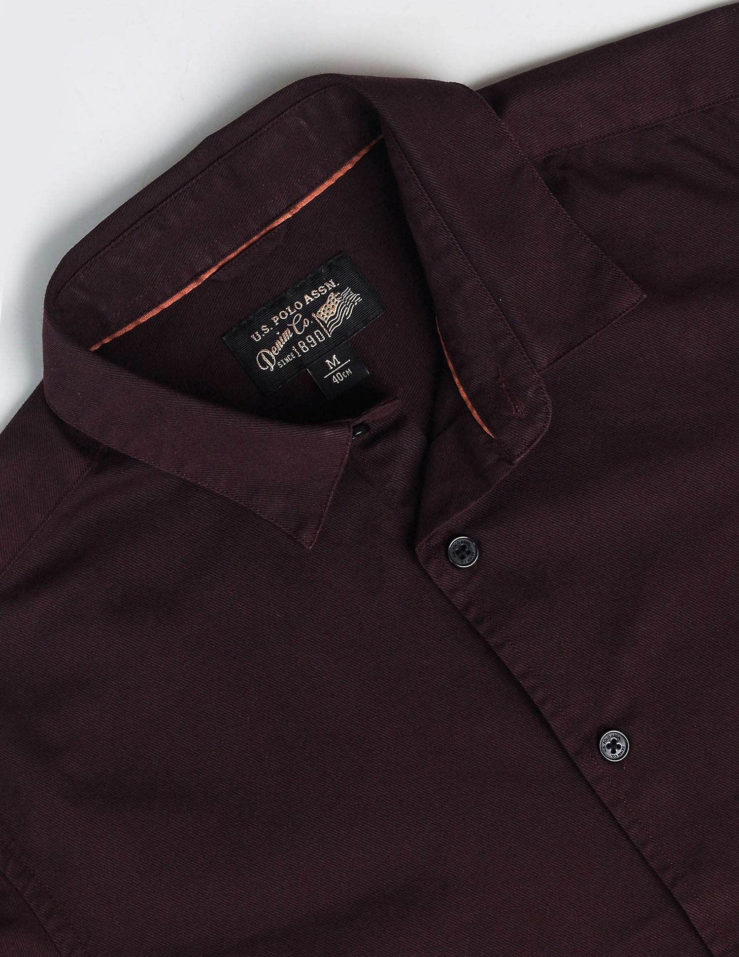 French Placket Solid Shirt Wine - U.S. Polo Assn. India | Large