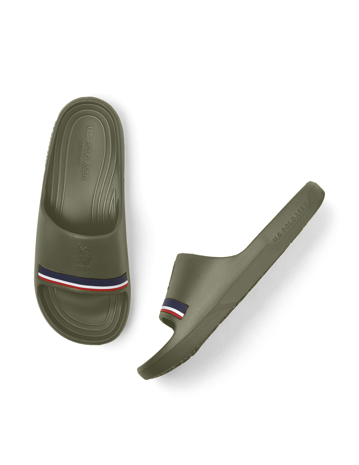 Men Easton 2.0 Dk. Green Foam Walk Sliders Dark Green - U.S. POLO ASSN. | Large