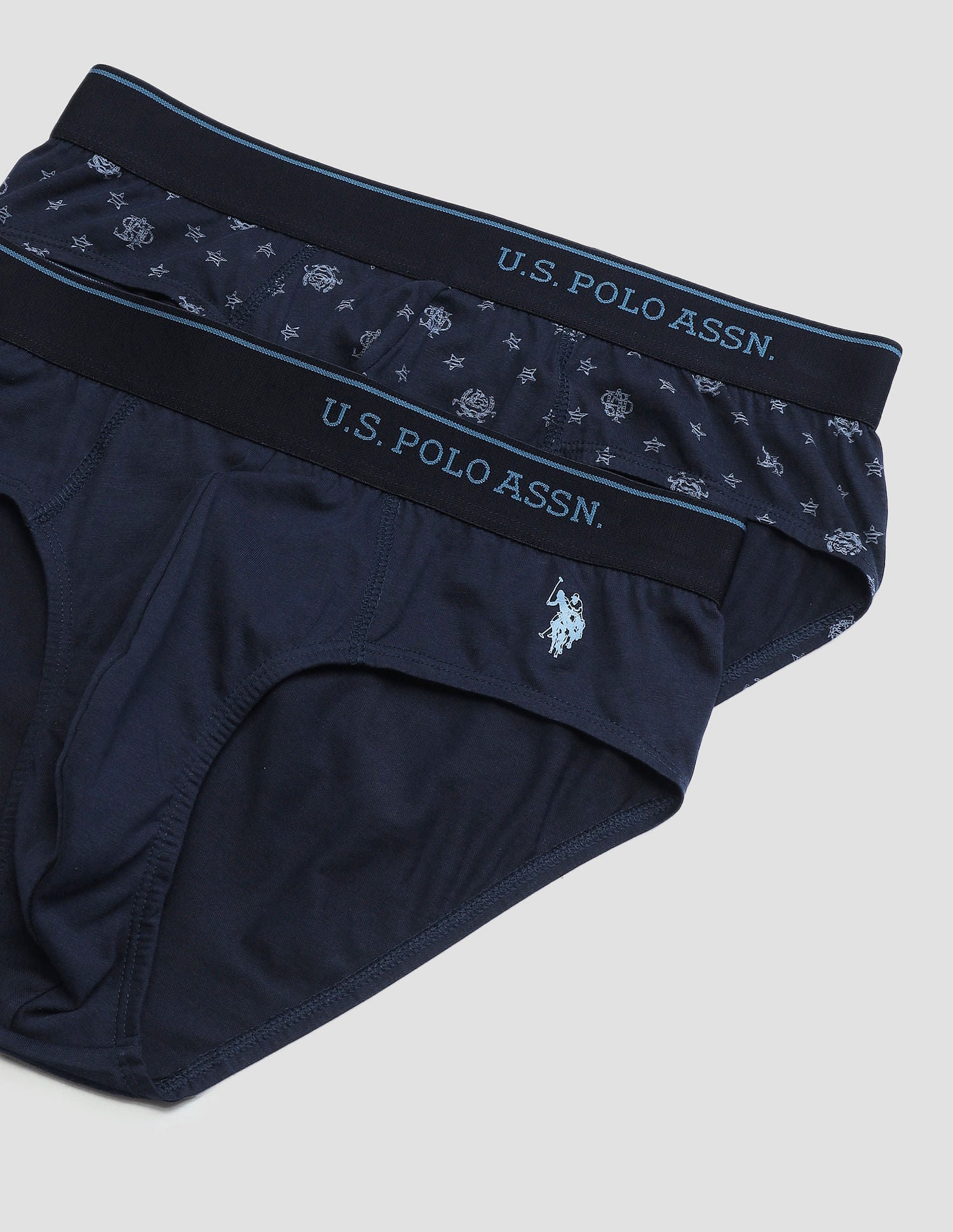 Pure Cotton Antibacterial OEB08 Briefs - Pack Of 2 Navy - U.S. POLO ASSN. | Large