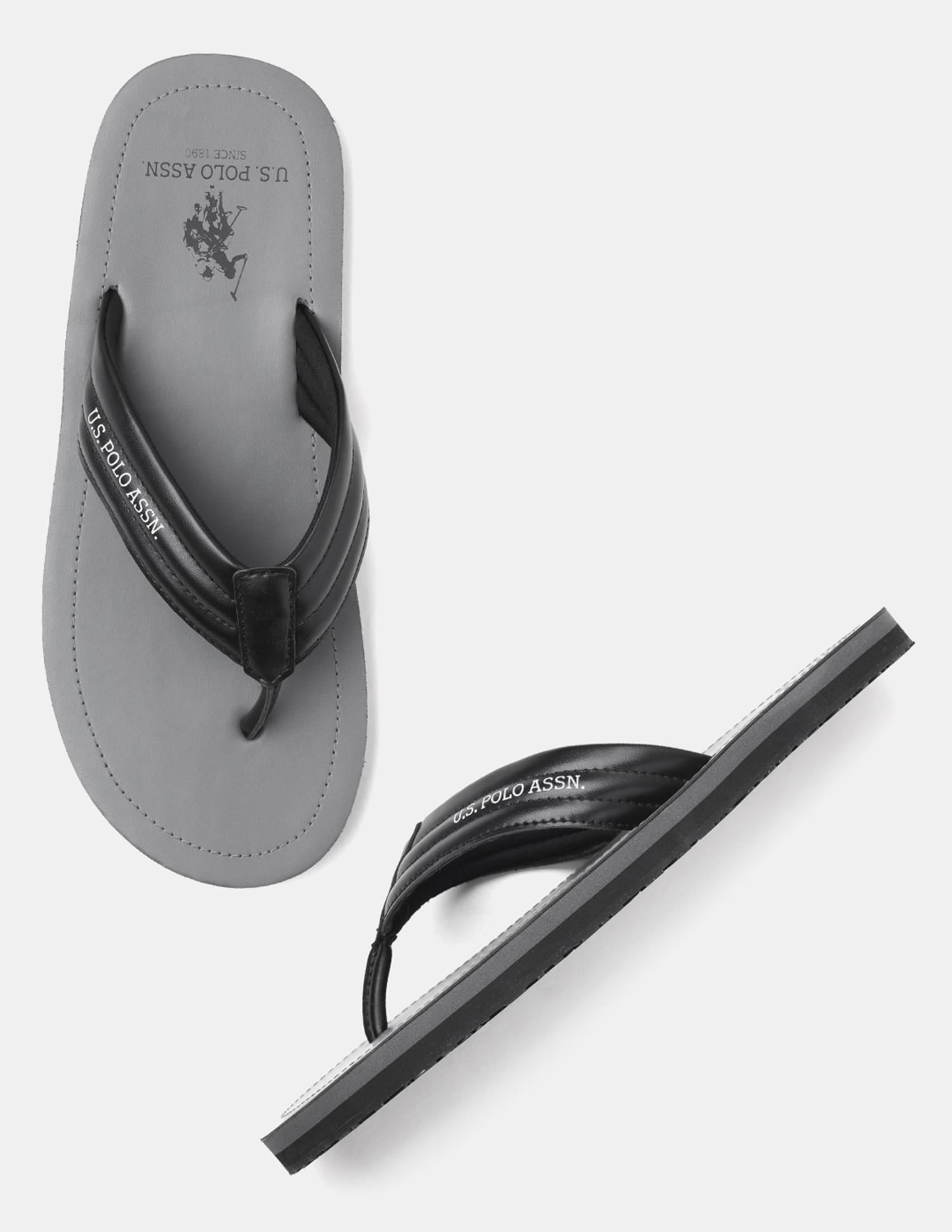 Men V-Strap Roy Flip Flops Black - U.S. Polo Assn. India | Large