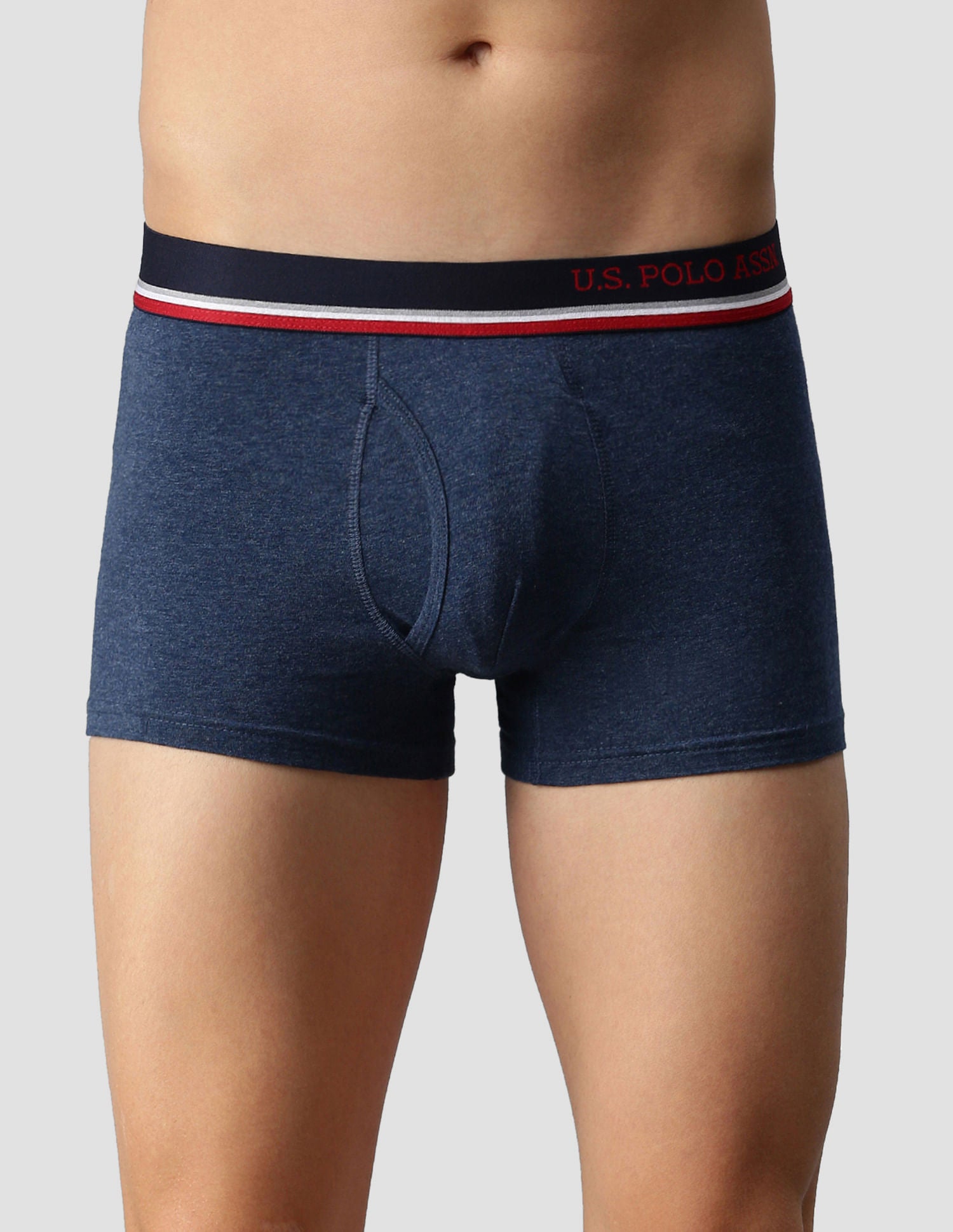 Solid Cotton Spandex I014 Trunks - Pack Of 2 Black and Blue - U.S. POLO ASSN. | Large