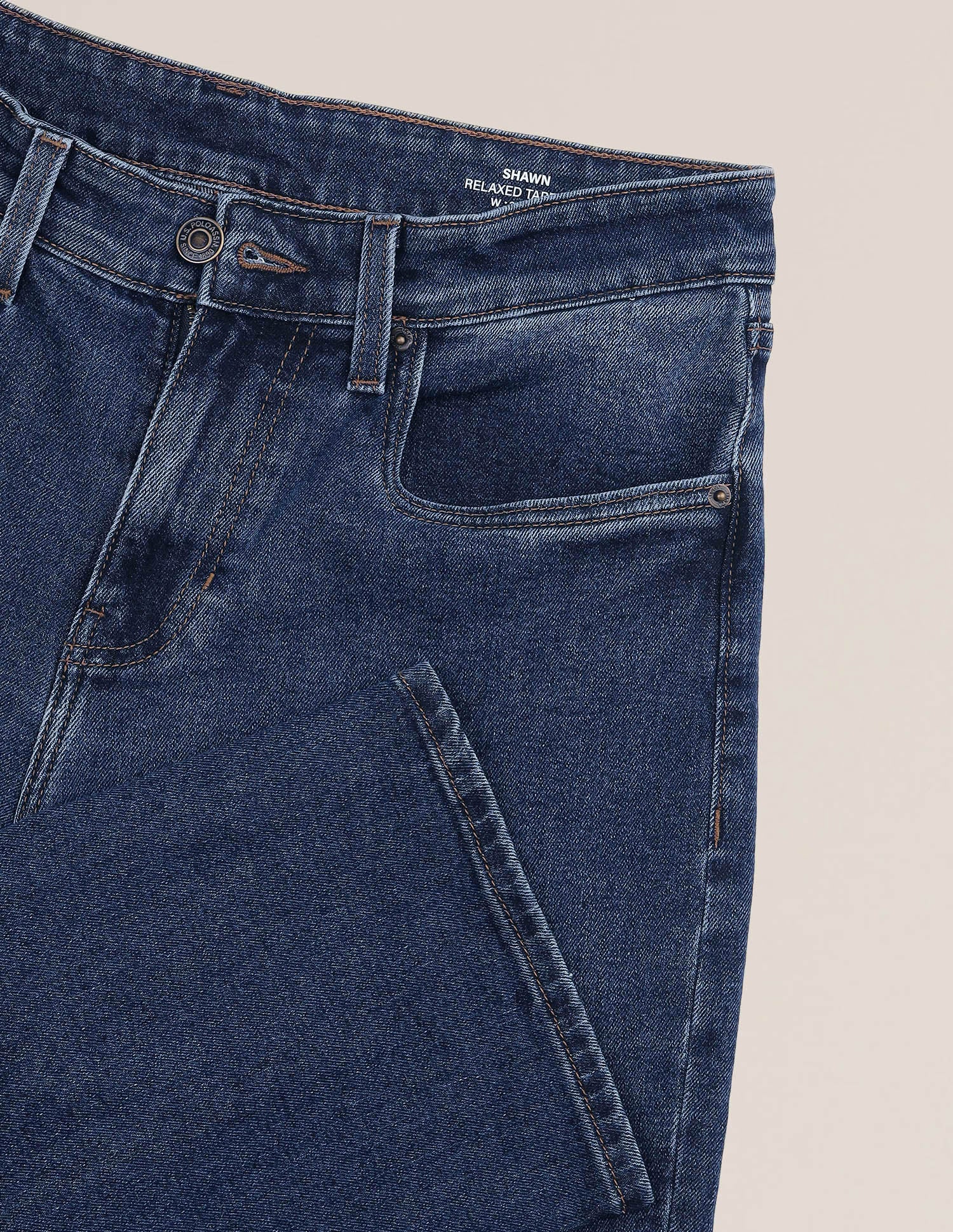 Shawn Relaxed Fit Blue Jeans Mid Blue - U.S. Polo Assn. India | Large