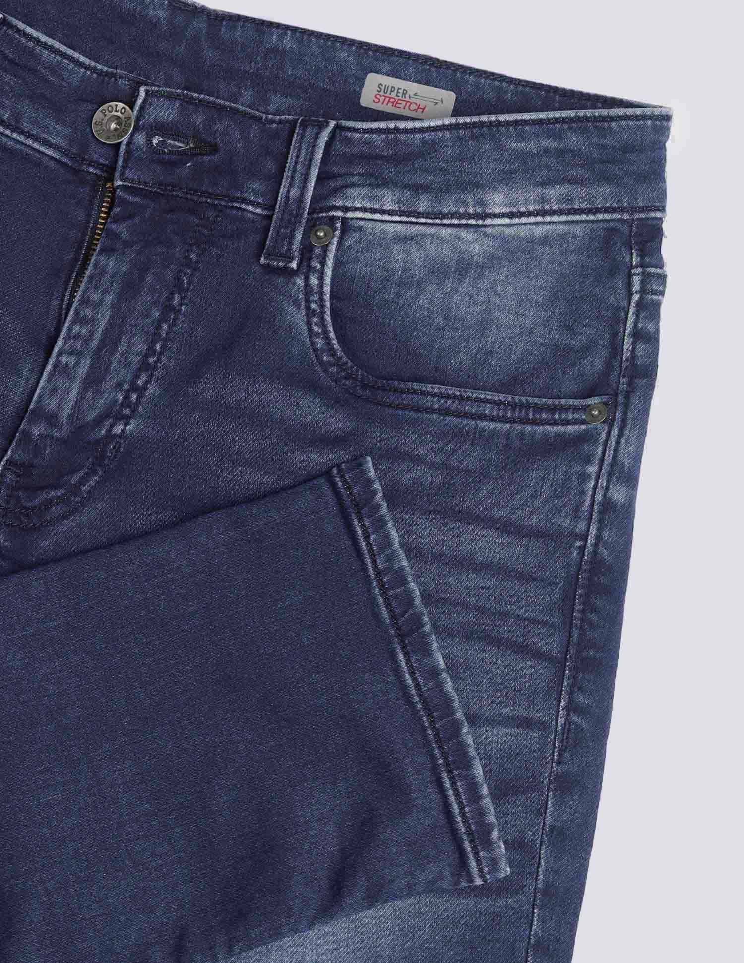 Brandon Slim Tapered Fit Blue Jeans Mid wash - U.S. Polo Assn. India | Large