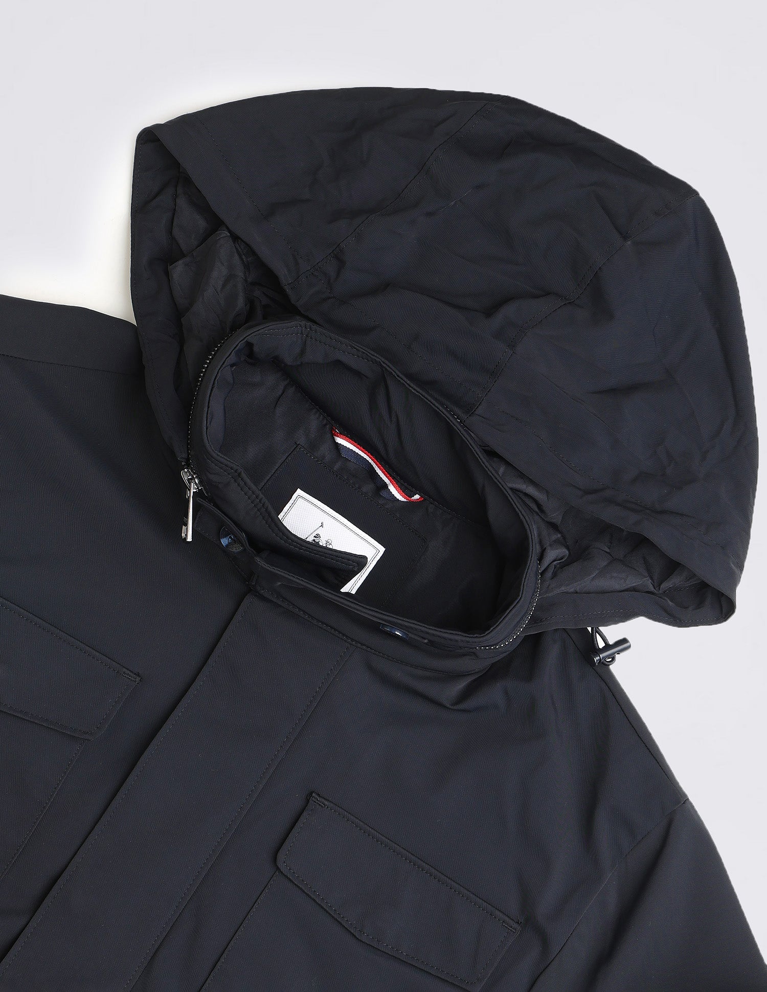 Solid Regular Fit Detachable Hood Jacket Navy - U.S. Polo Assn. India | Large