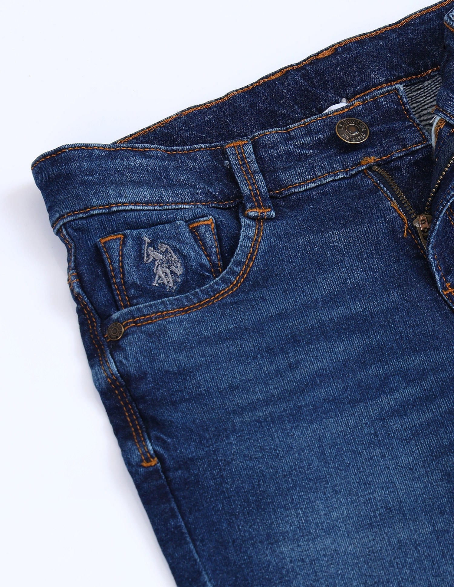 Slim Fit Stone Washed Jeans Dark Blue - U.S. POLO ASSN. | Large