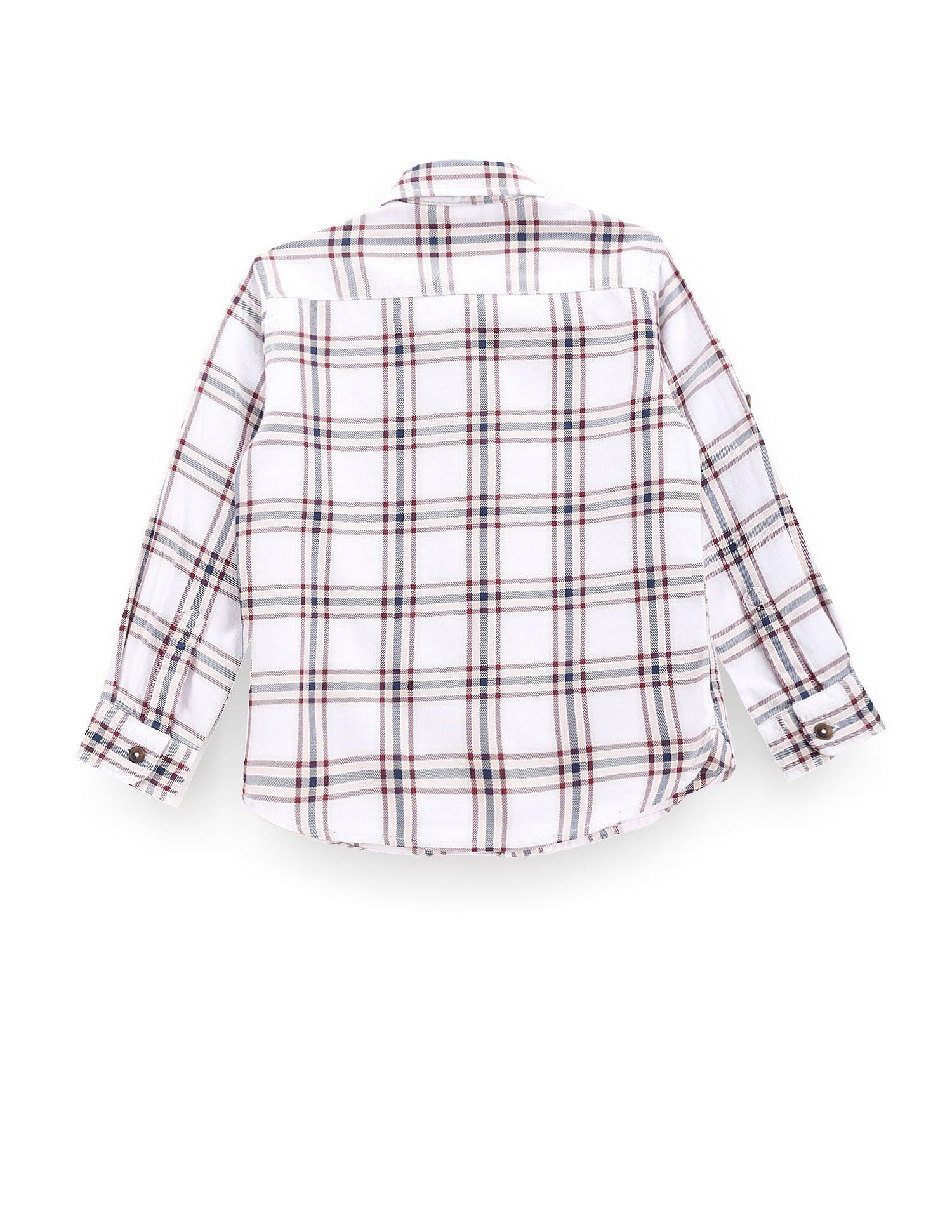 Boys Tartan Check Shirt Beige and White - U.S. POLO ASSN. | Large