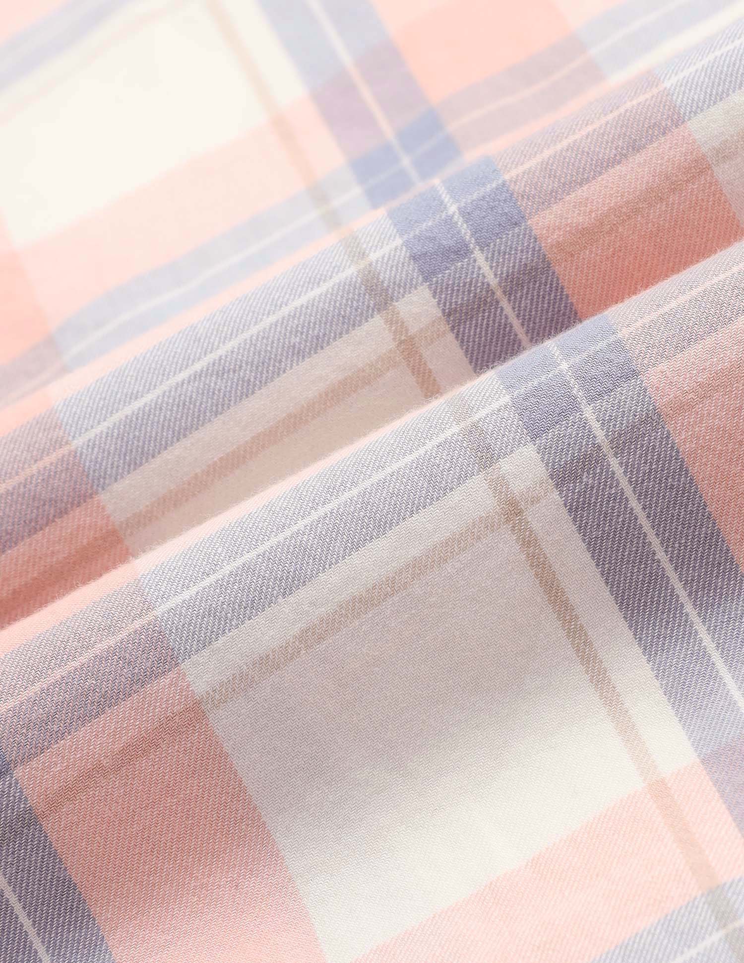 Pure Cotton Tartan Checked Shirt Peach - U.S. Polo Assn. India | Large