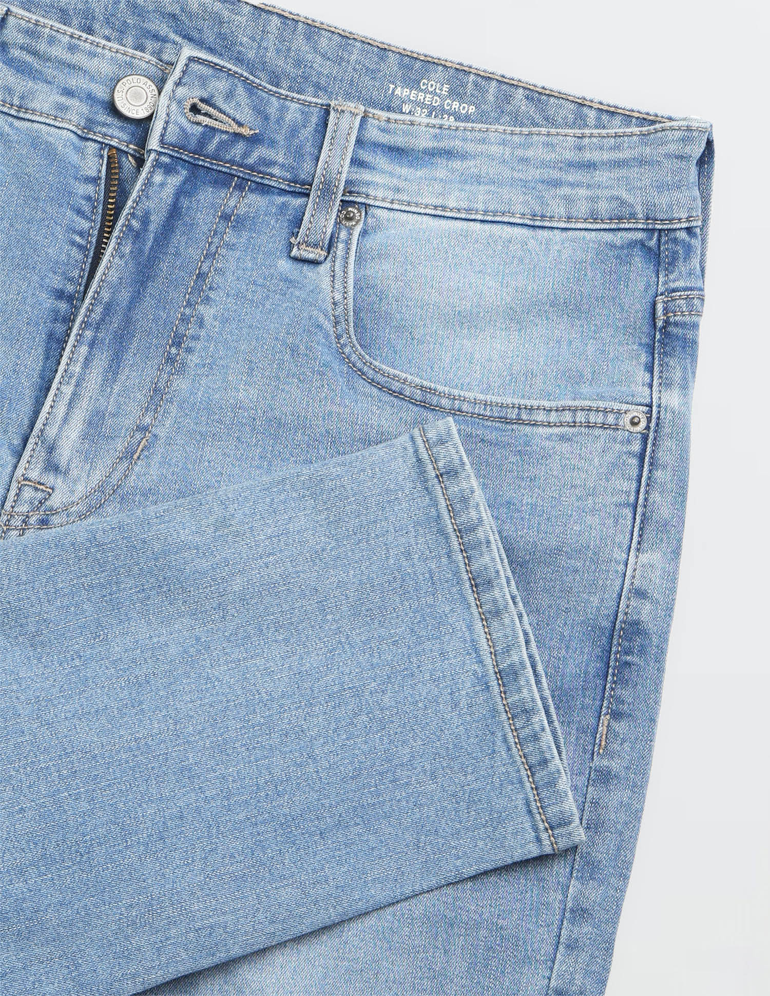 Cole Comfort Cropped Fit Blue Jeans Light Indigo - U.S. Polo Assn. India | Large