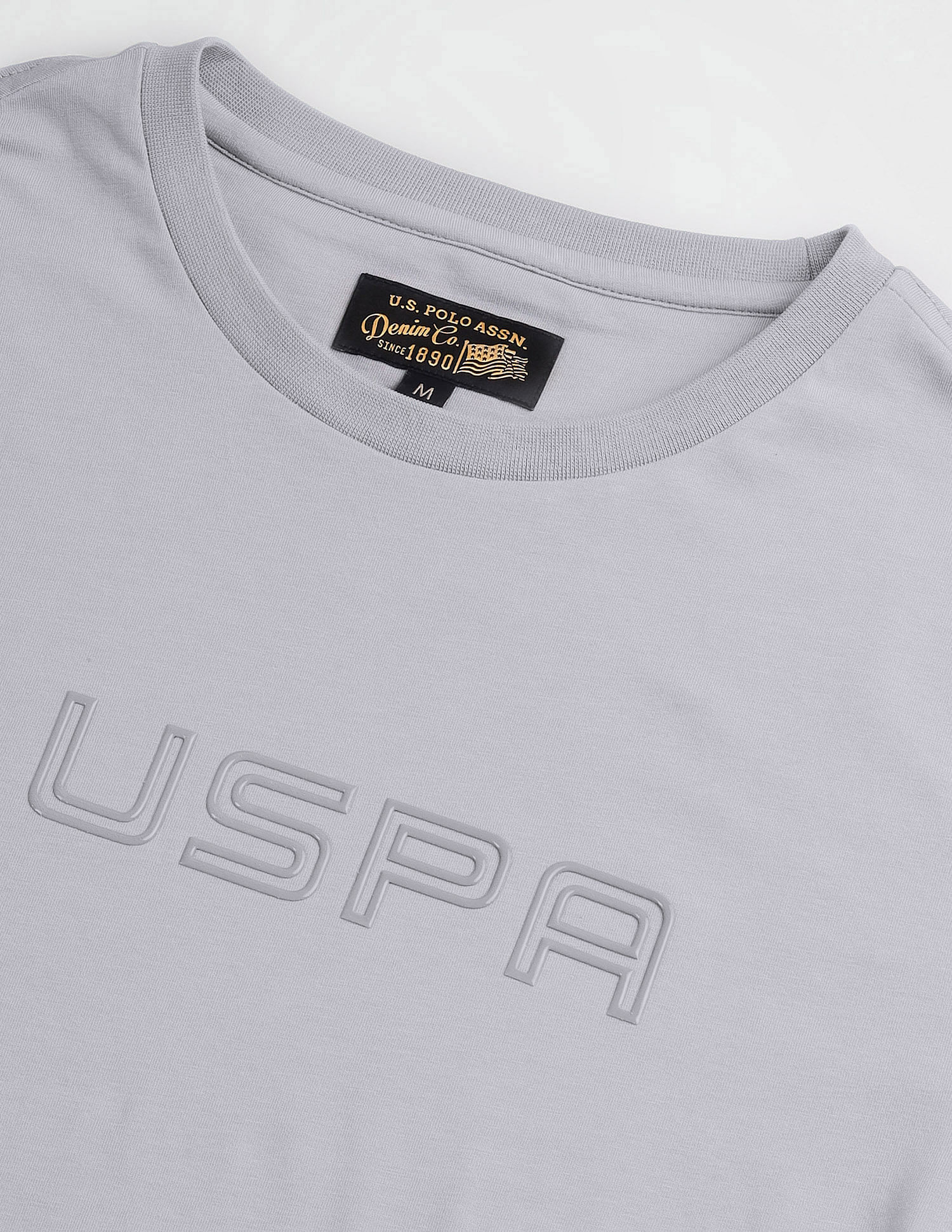 Muscle Fit Brand Print T-Shirt Grey - U.S. Polo Assn. India | Large