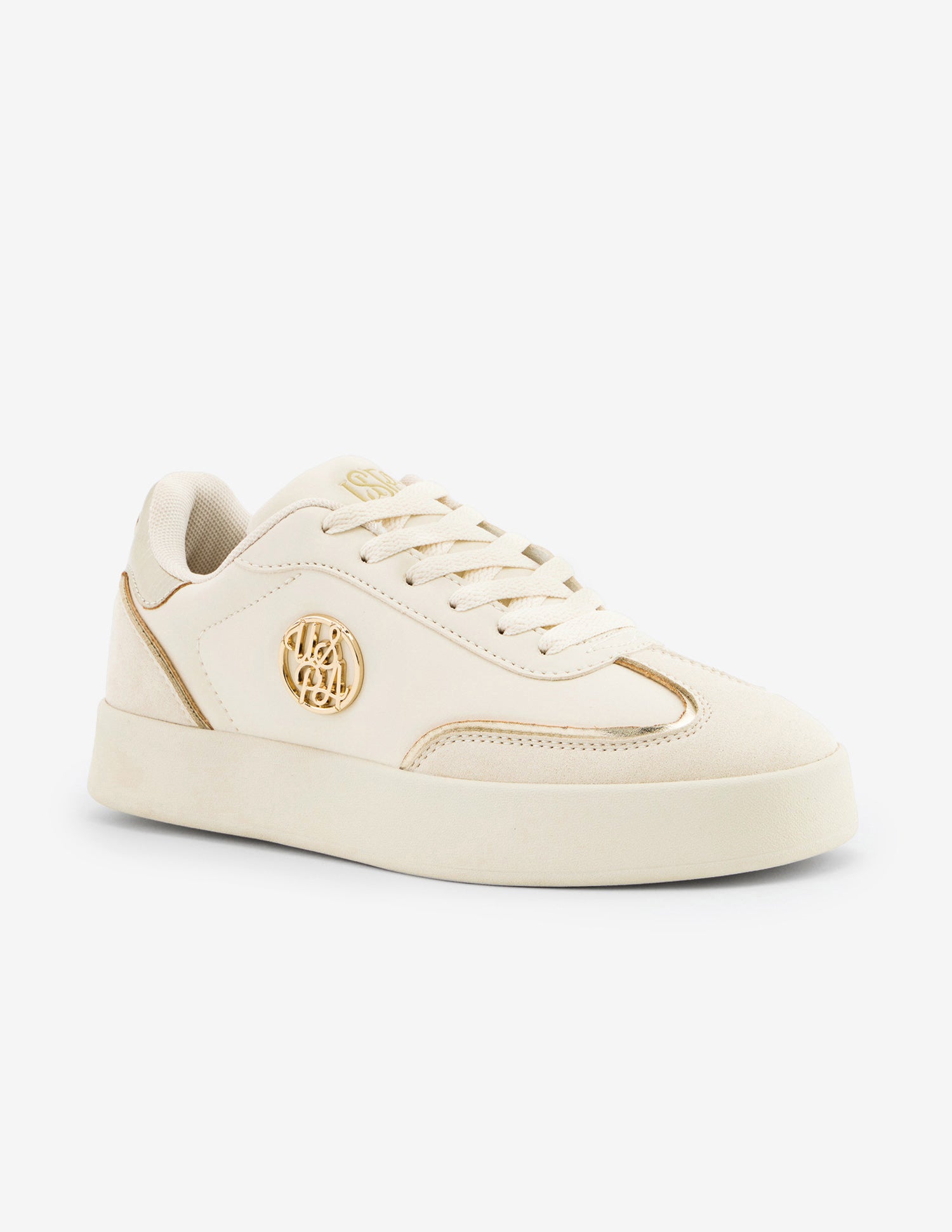 Marcelline Lace-Ups Suede Sneakers Beige - U.S. Polo Assn. India | Large