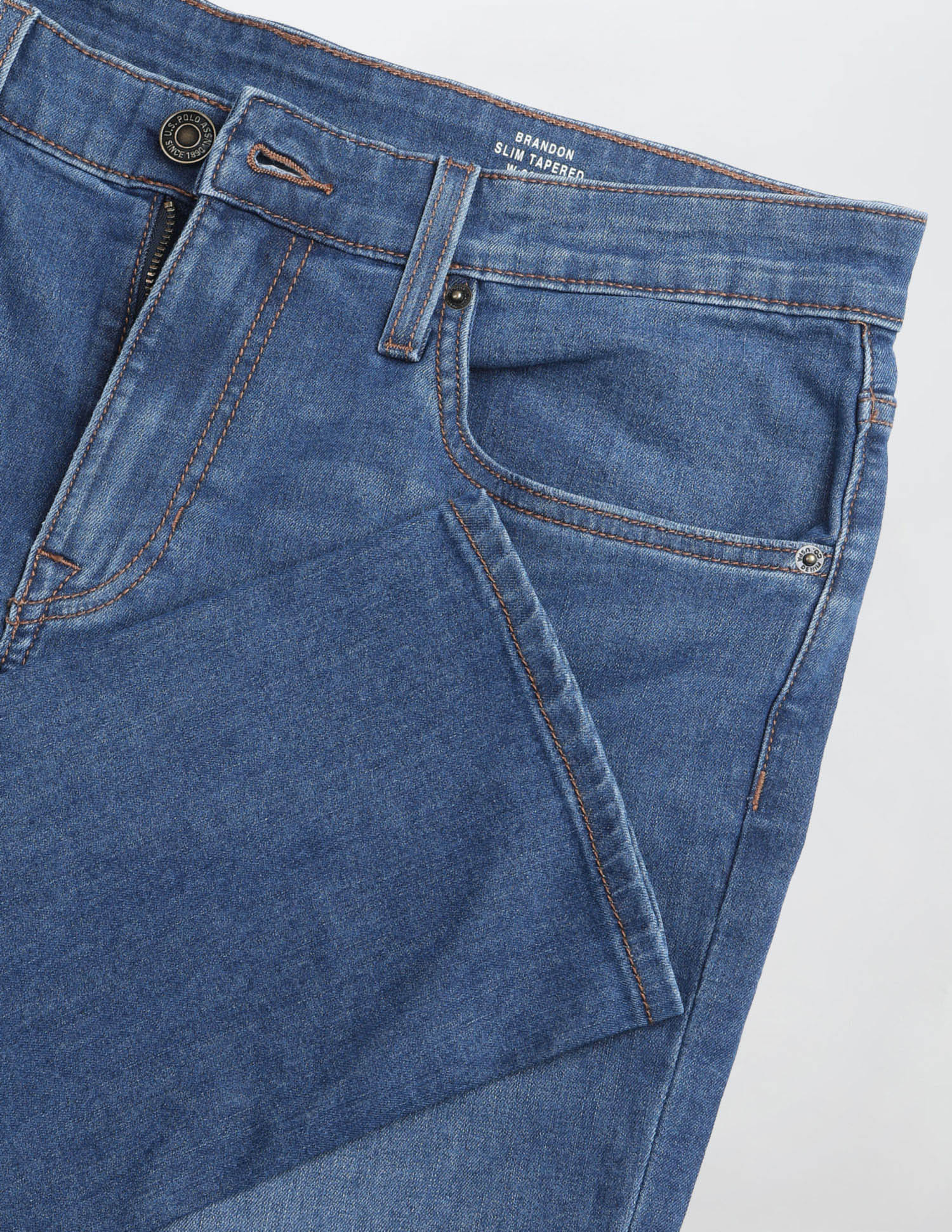 Solid Slim Tapered Fit Jeans Blue - U.S. Polo Assn. India | Large