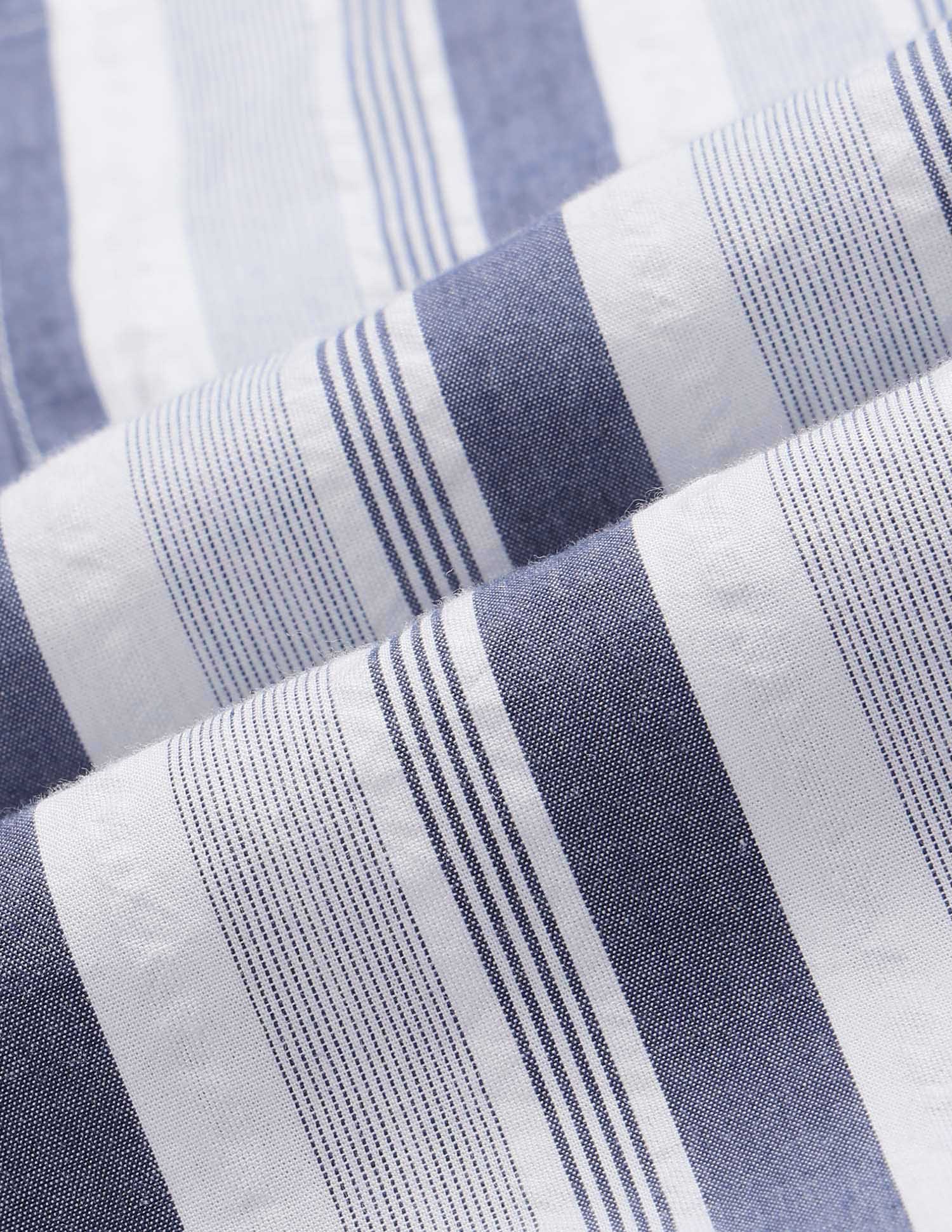 Vertical Striped Seersucker Shirt Blue - U.S. Polo Assn. India | Large