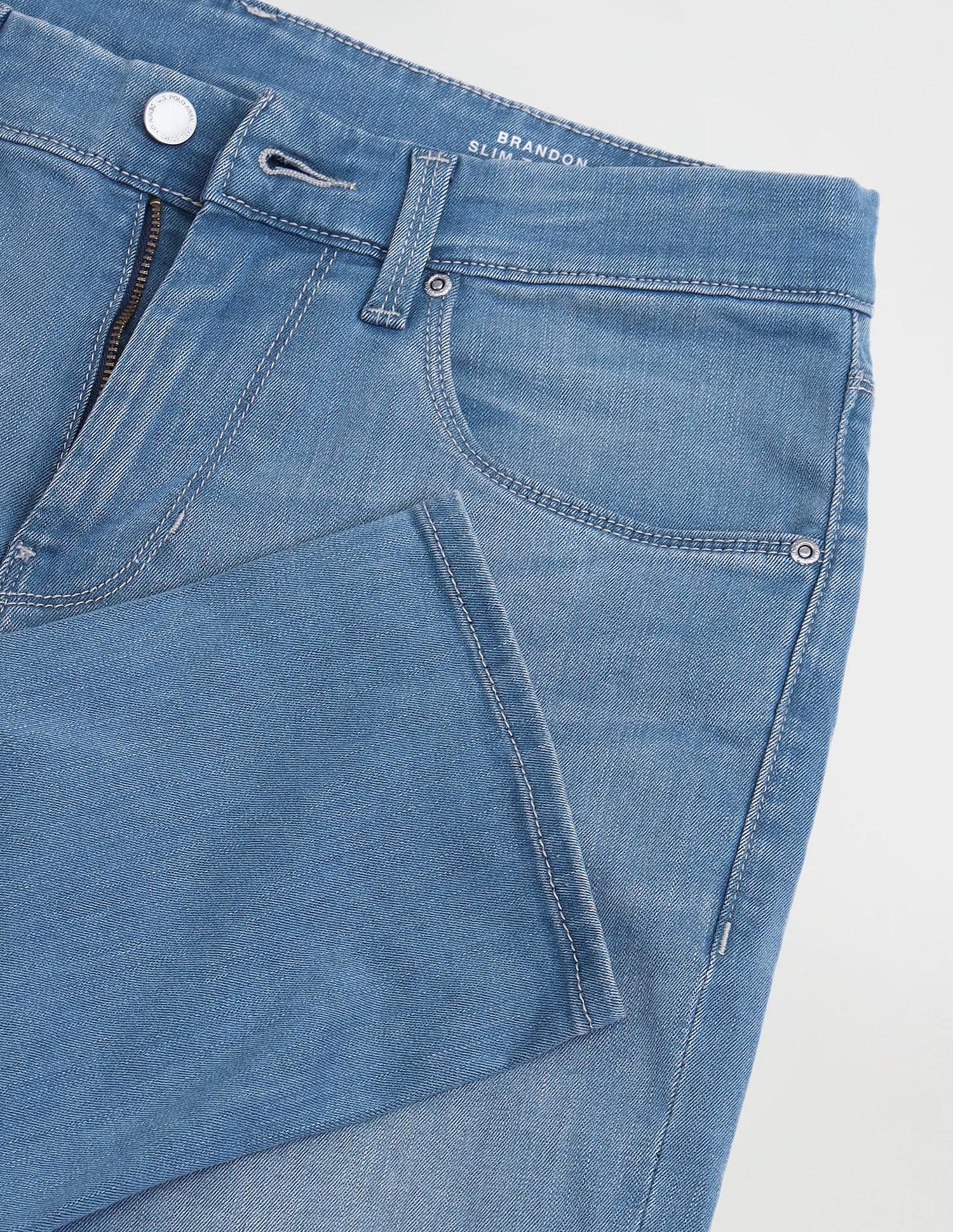 Brandon Slim Tapered Fit Blue Jeans Blue - U.S. Polo Assn. India | Large