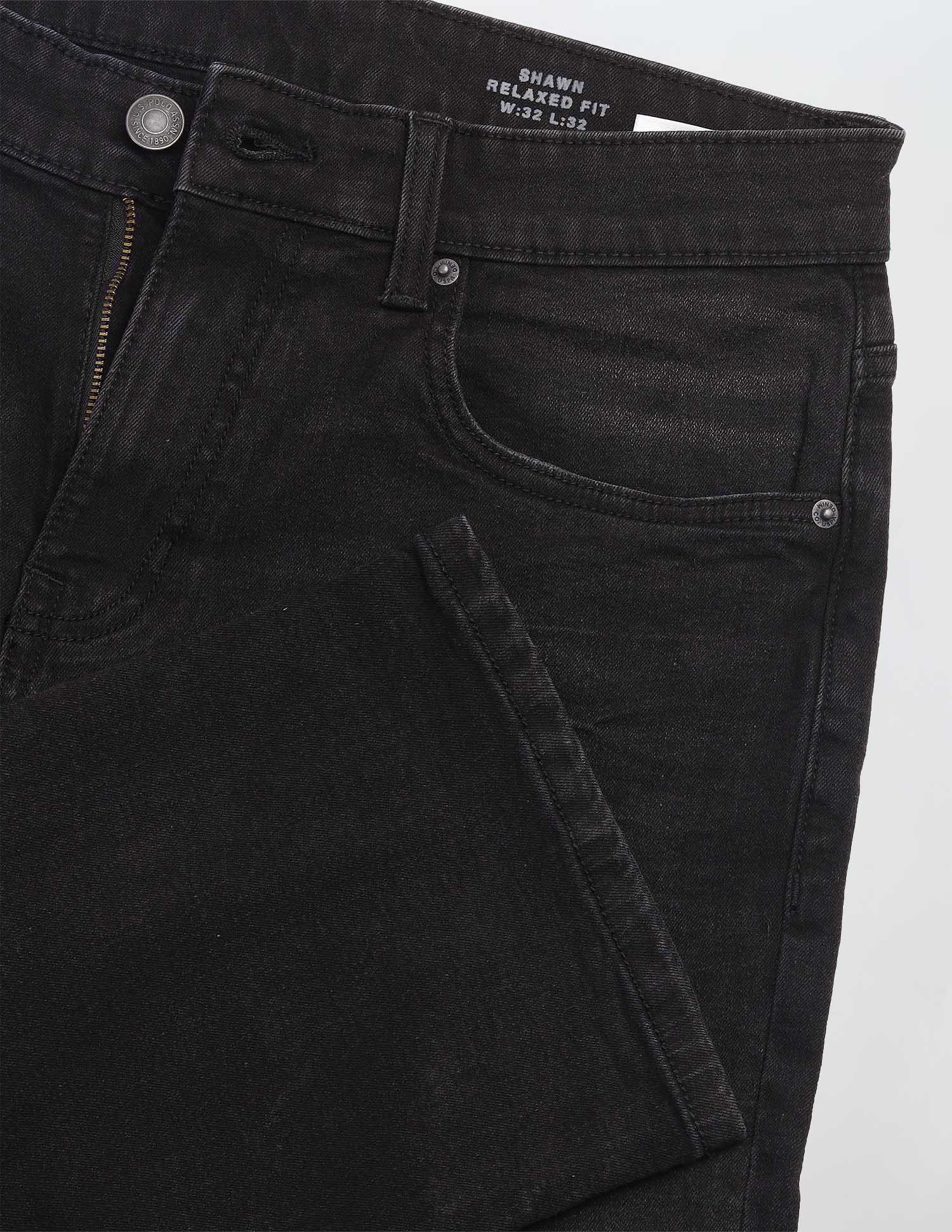 Shawn Relaxed Fit Black Jeans Black - U.S. Polo Assn. India | Large