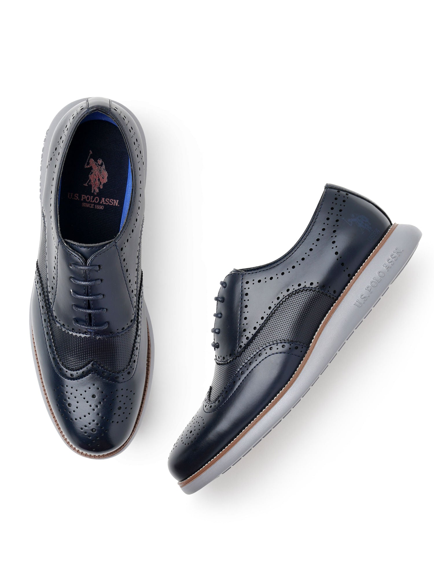 Men Marco Navy Work Casuals Lace Up Shoes Blue - U.S. Polo Assn. India | Large