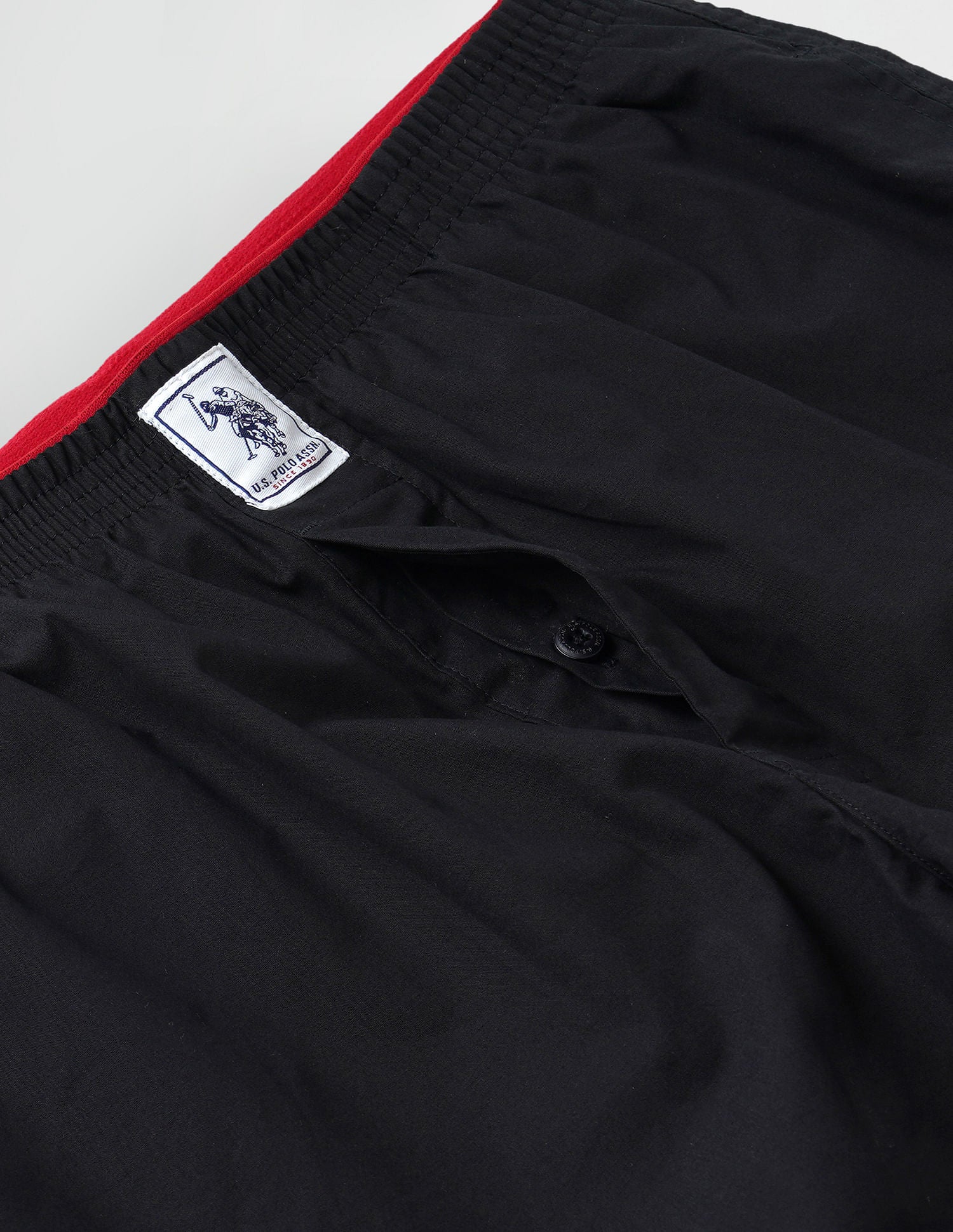 Pure Cotton Brushed Elastic I108 Boxers - Pack Of 1 Black - U.S. POLO ASSN. | Large