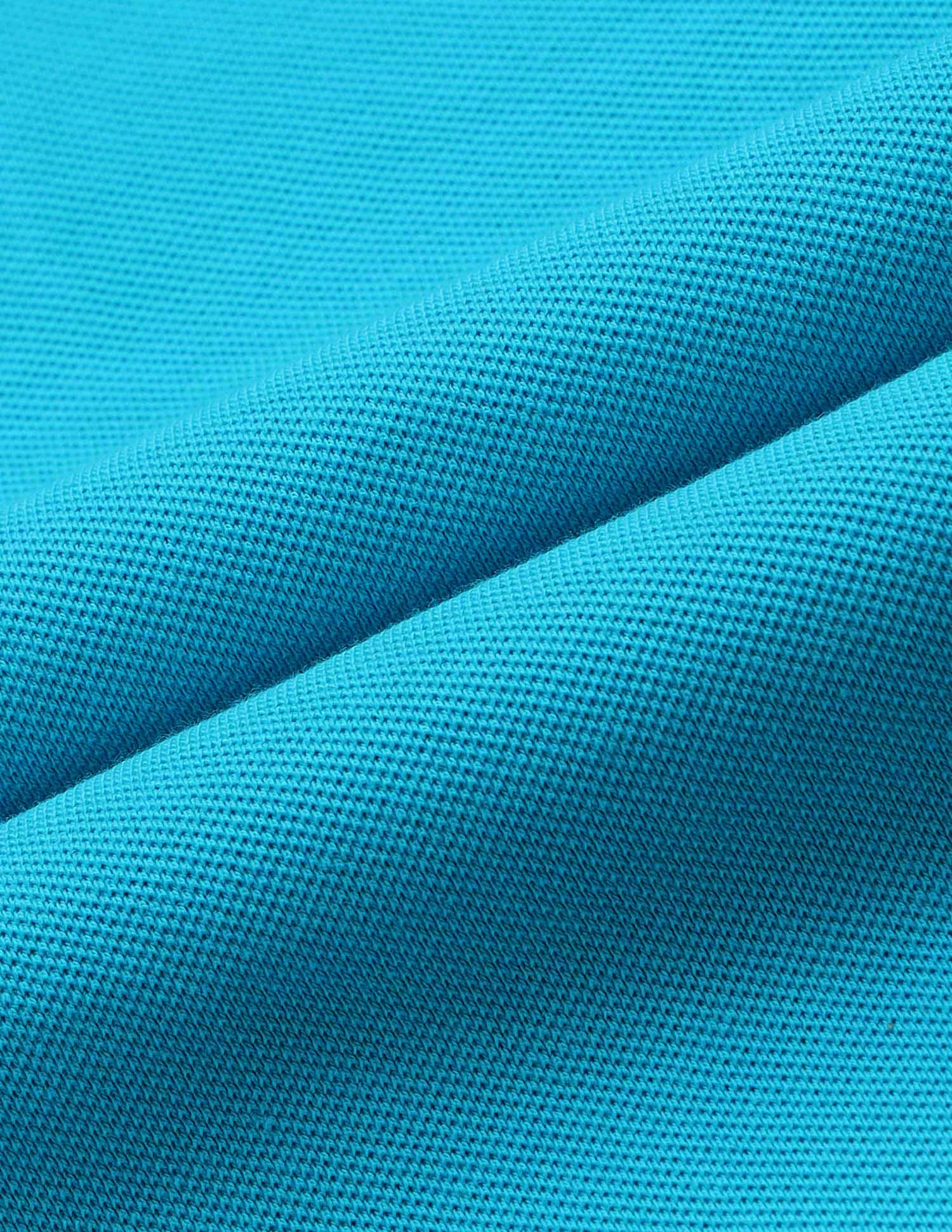 Ribbed Collar Pique Polo Shirt Turquoise - U.S. POLO ASSN. | Large