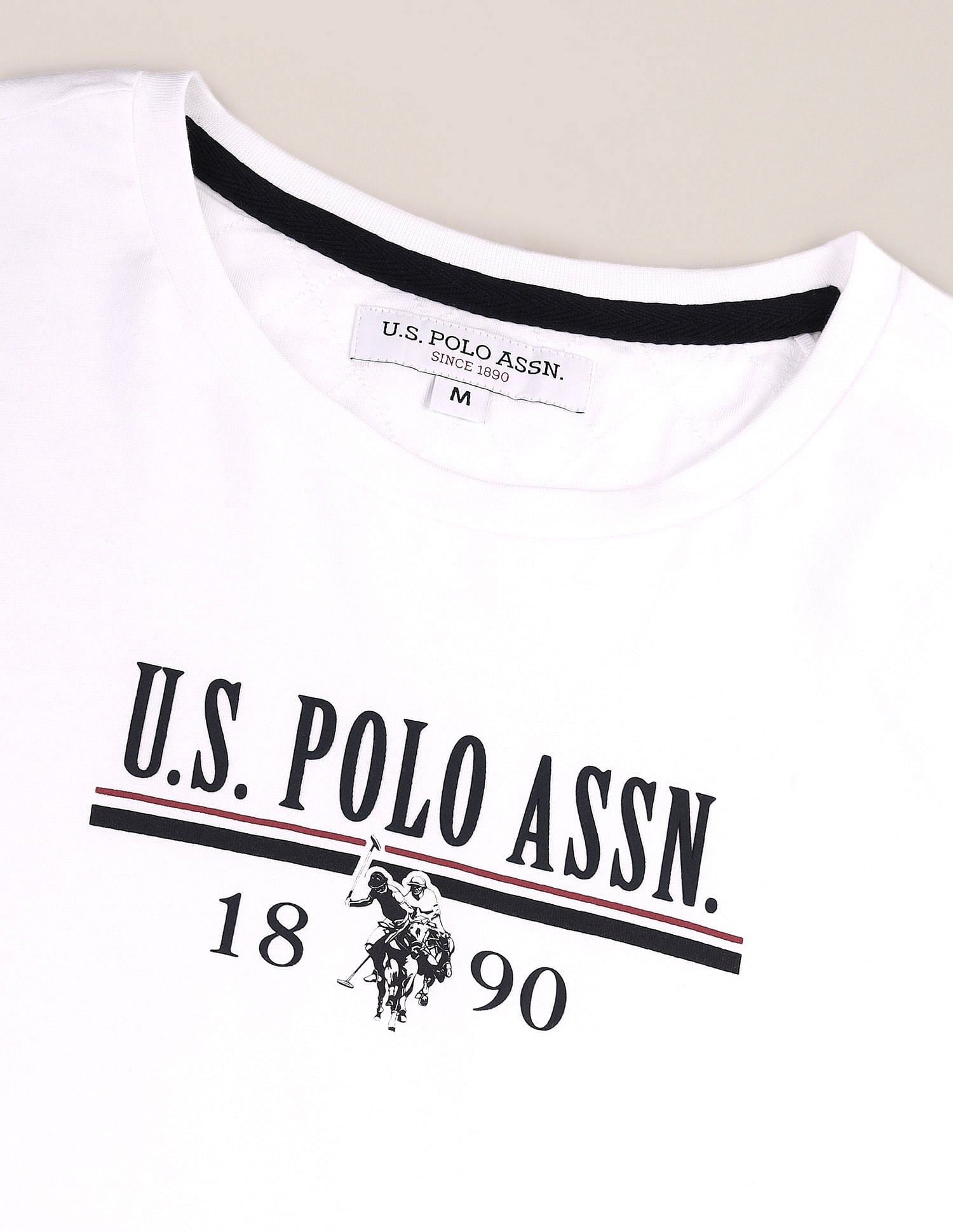 Brand Print Slim Fit T-Shirt White - U.S. Polo Assn. India | Large