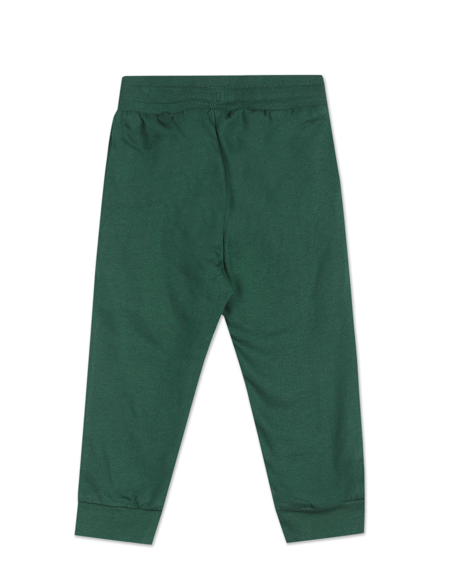 Boys Dark Green Mid Rise Solid Joggers Dark Green - U.S. POLO ASSN. | Large