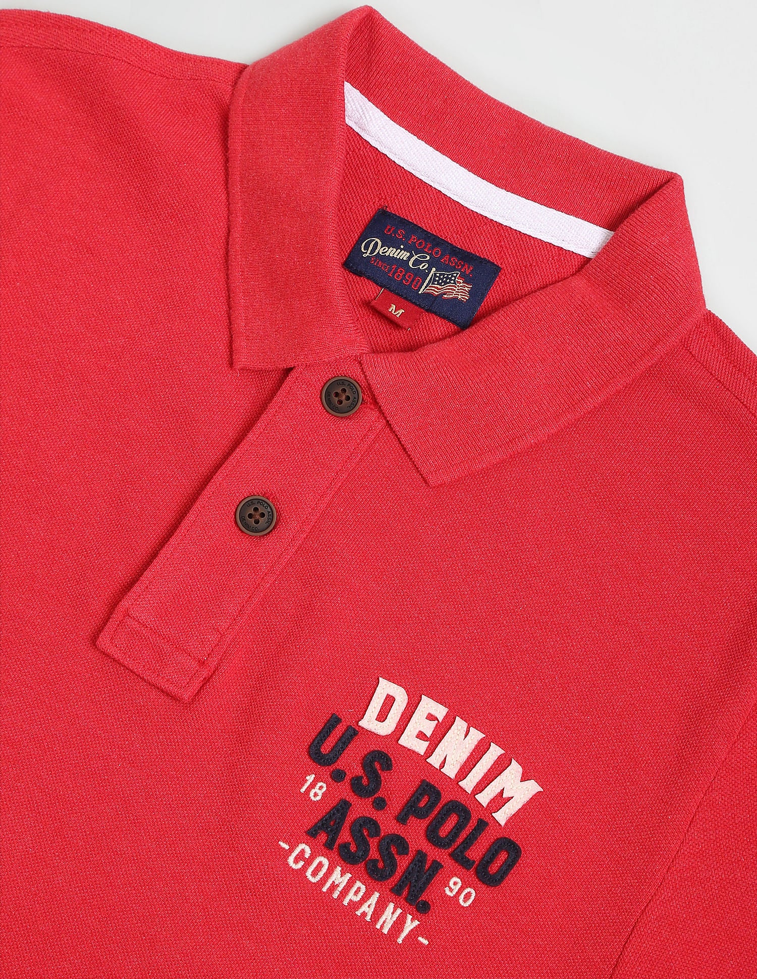 Heathered Appliqued Polo Shirt Red - U.S. Polo Assn. India | Large