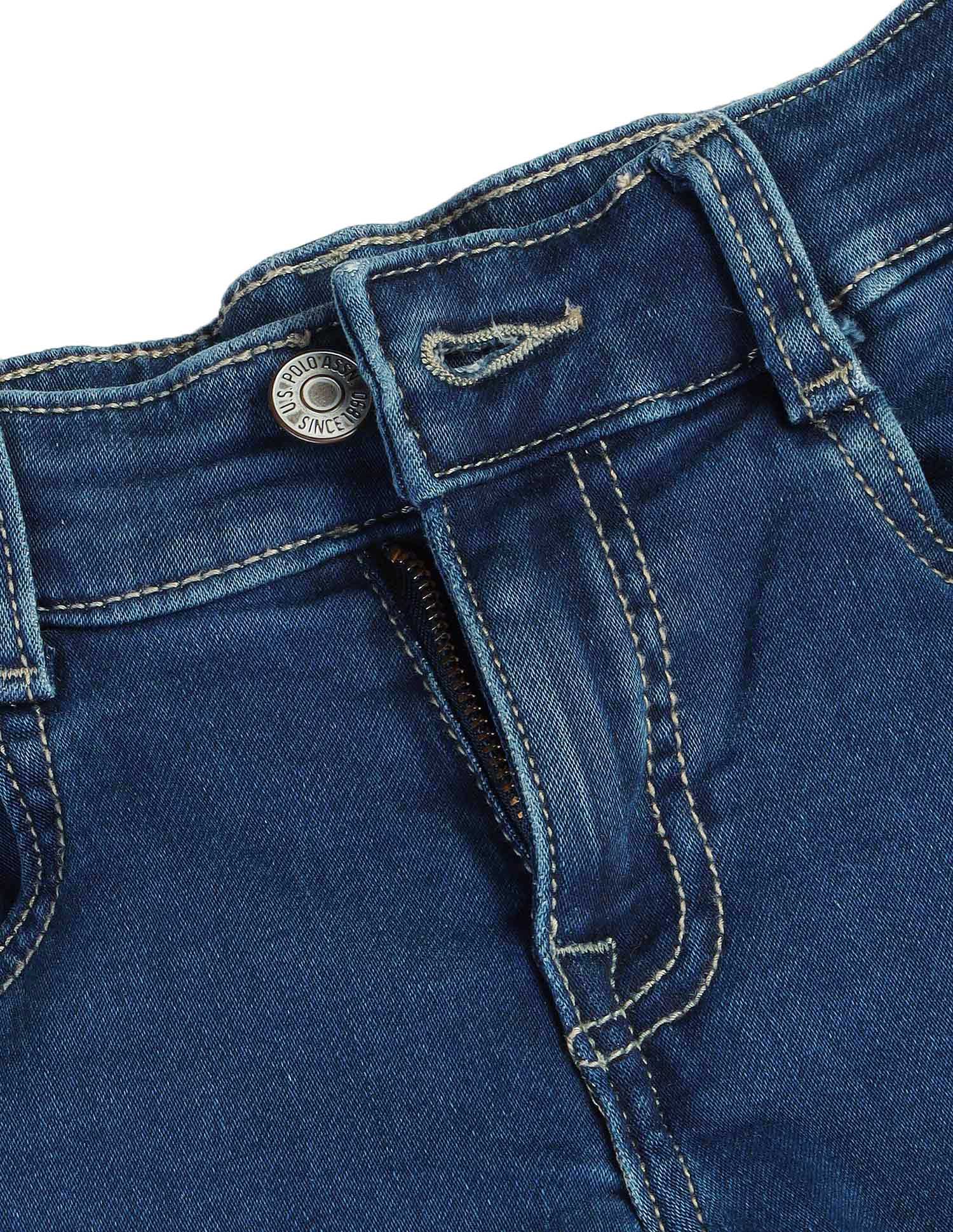 Boys Stone Washed Slim Fit Jeans Blue - U.S. POLO ASSN. | Large