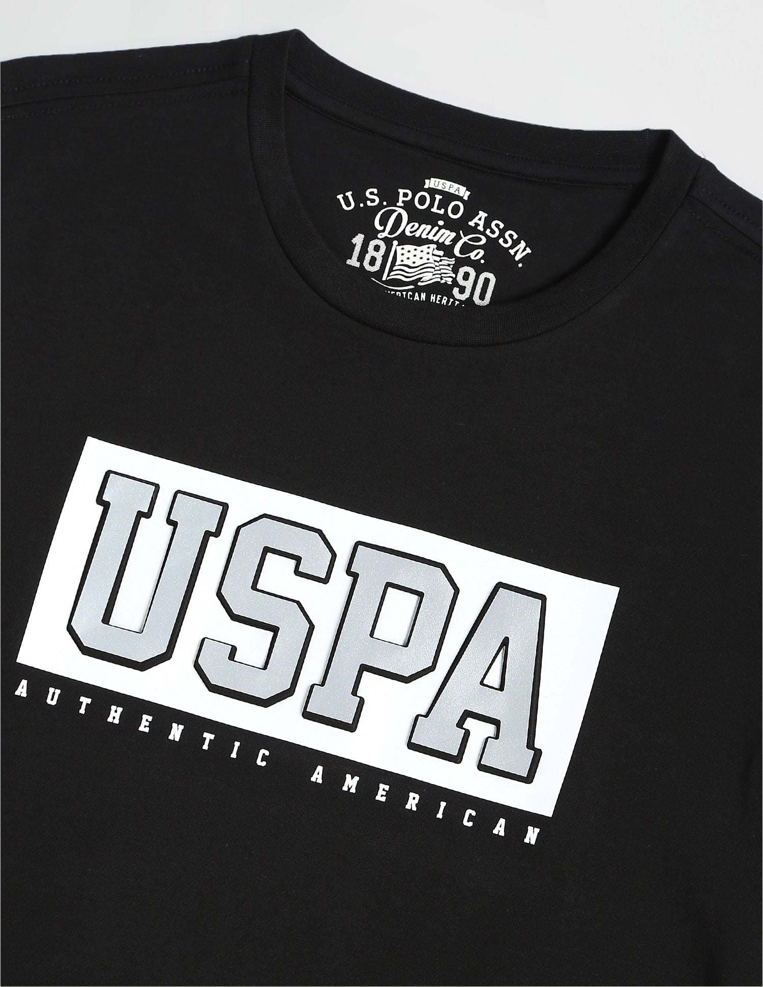 Iconic Embossed T-Shirt Black - U.S. Polo Assn. India | Large