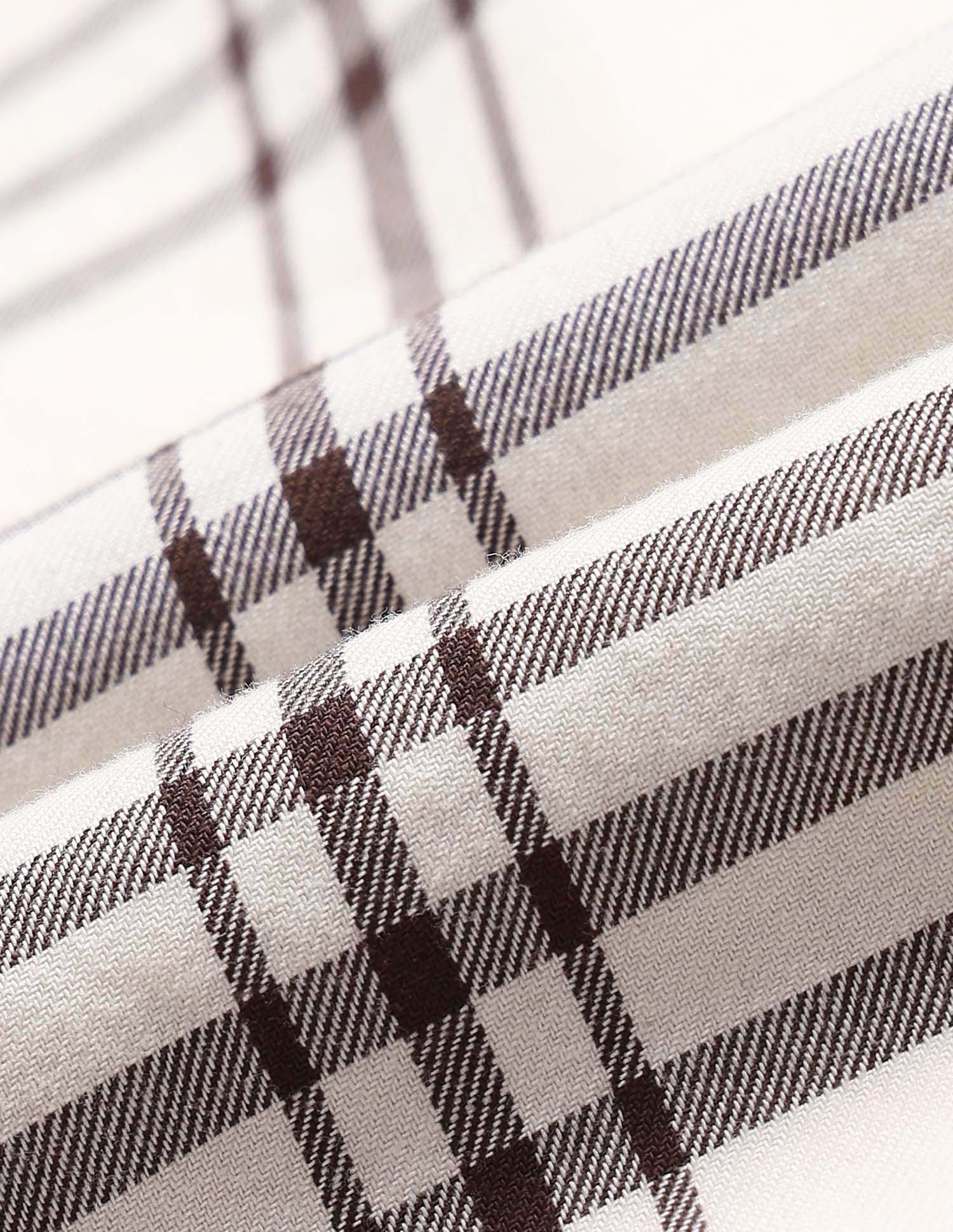 Grid Tattersall Checked Pure Cotton Shirt Ivory - U.S. POLO ASSN. | Large