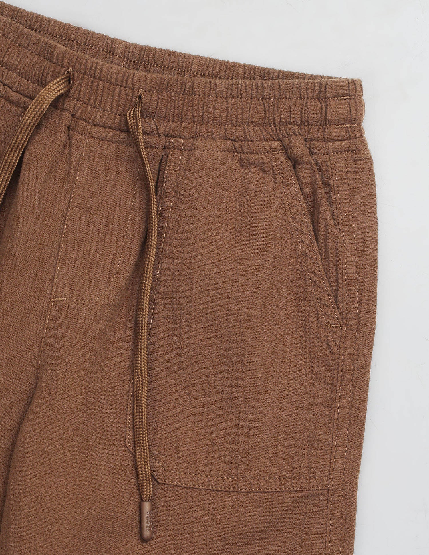 Relaxed Fit Crinkle Trousers Brown - U.S. Polo Assn. India | Large